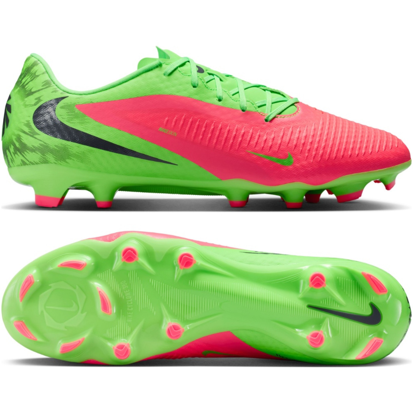 Nike Phantom 6 Low Haaland Academy Grass/Artificial Grass Football Boots (MG) Bright Green Red Black