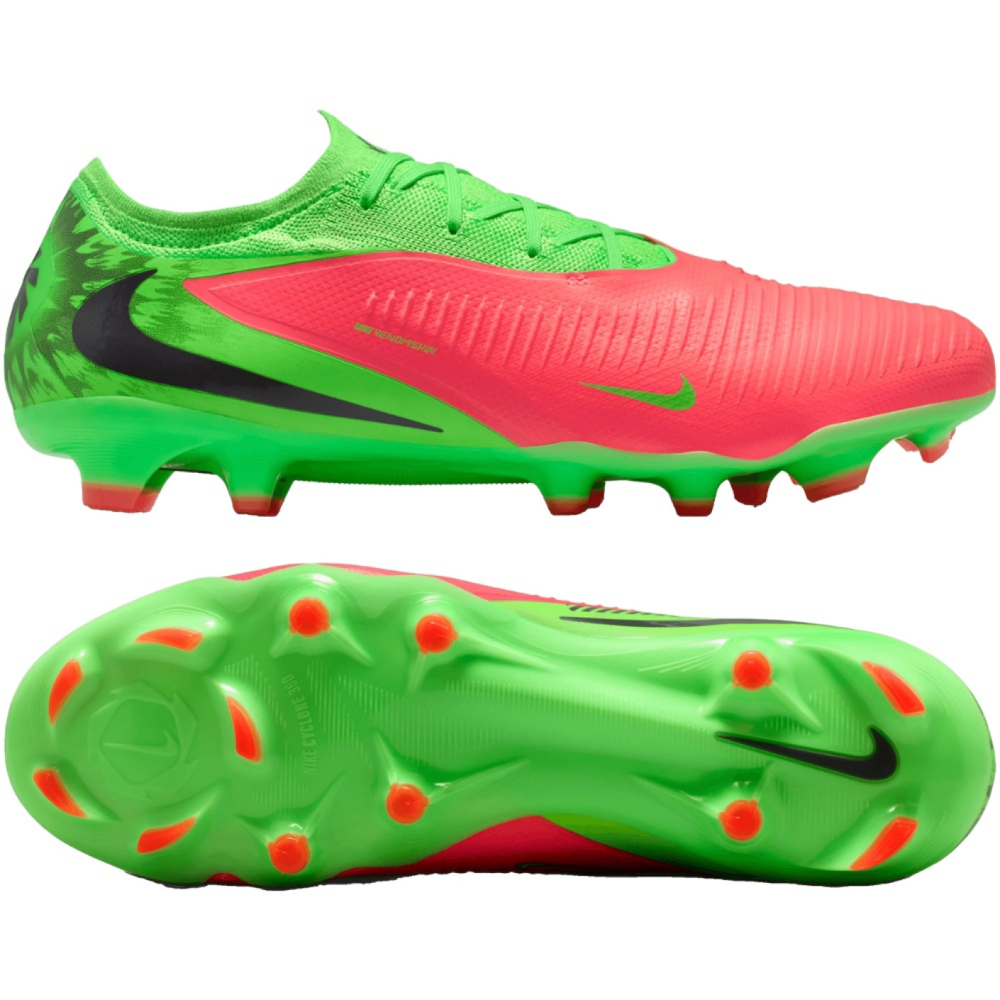 Nike Phantom 6 Low Haaland Pro Gras (FG) Football Boots (FG) Bright Green Red Black