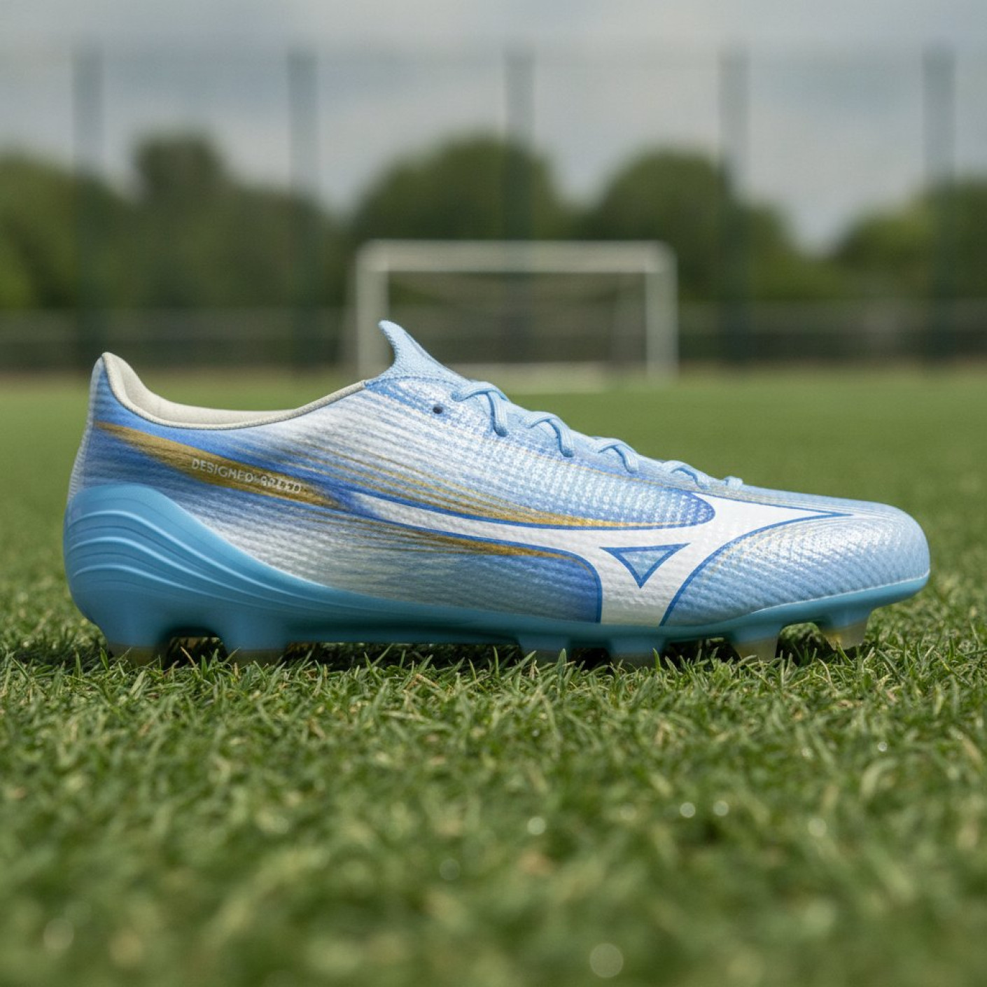 Mizuno Alpha III Japan Grass Football Boots (FG) Blue White Gold