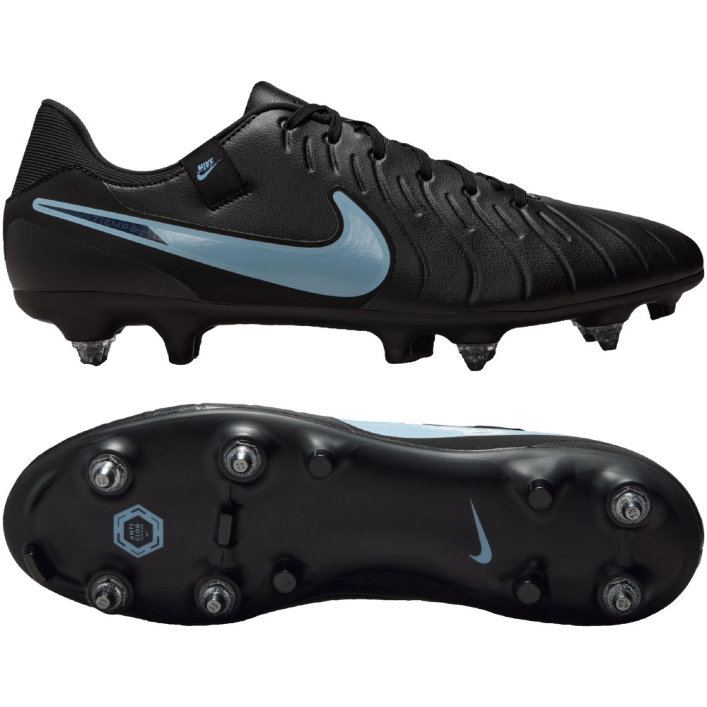 Nike Tiempo Legend 10 Academy Iron-Nop Football Boots (SG) Anti-Clog Black Light Blue