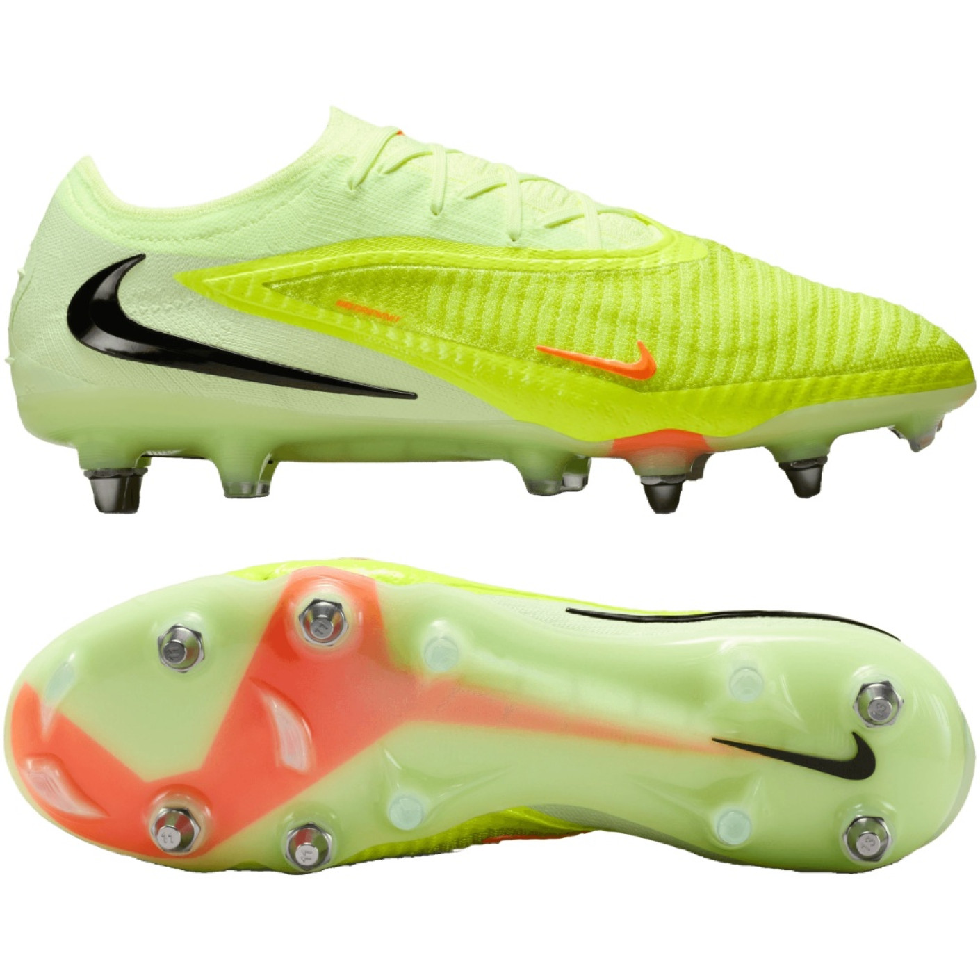 Nike Phantom 6 Low Elite IJzeren-Nop Voetbalschoenen (SG) Geel Oranje Zwart