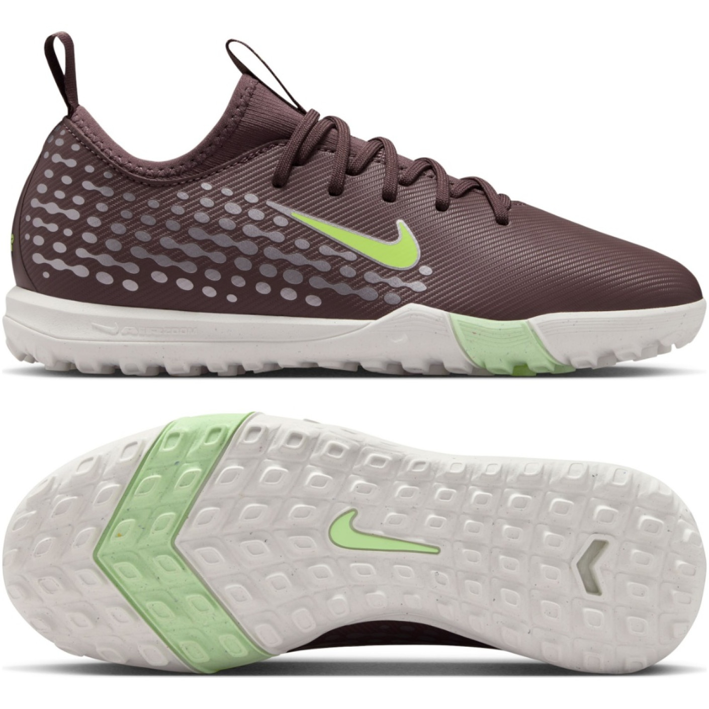Nike Zoom Mercurial Vapor 16 Mbappé Academy Turf Football Boots (TF) Kids Brown Neon Yellow Silver