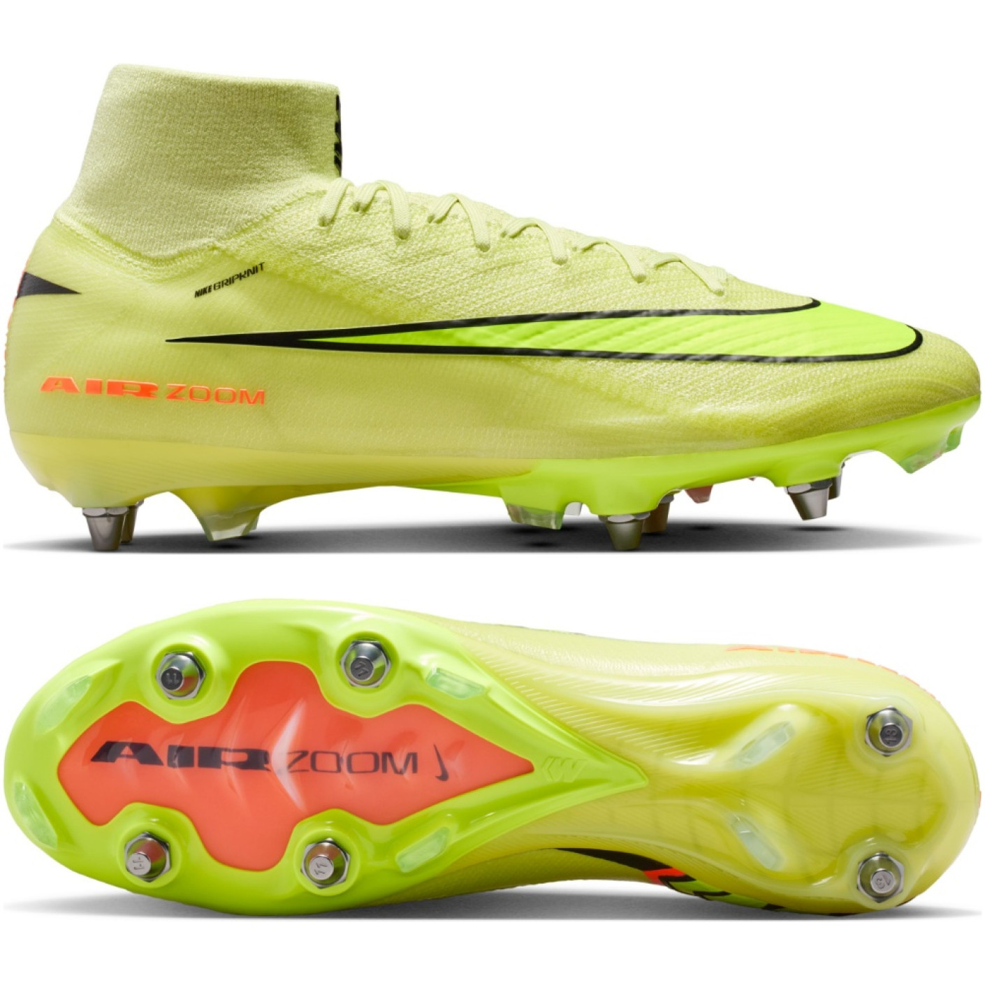 Nike Zoom Mercurial Superfly 10 Elite Iron Stud Football Boots (SG) Yellow Neon Yellow Orange