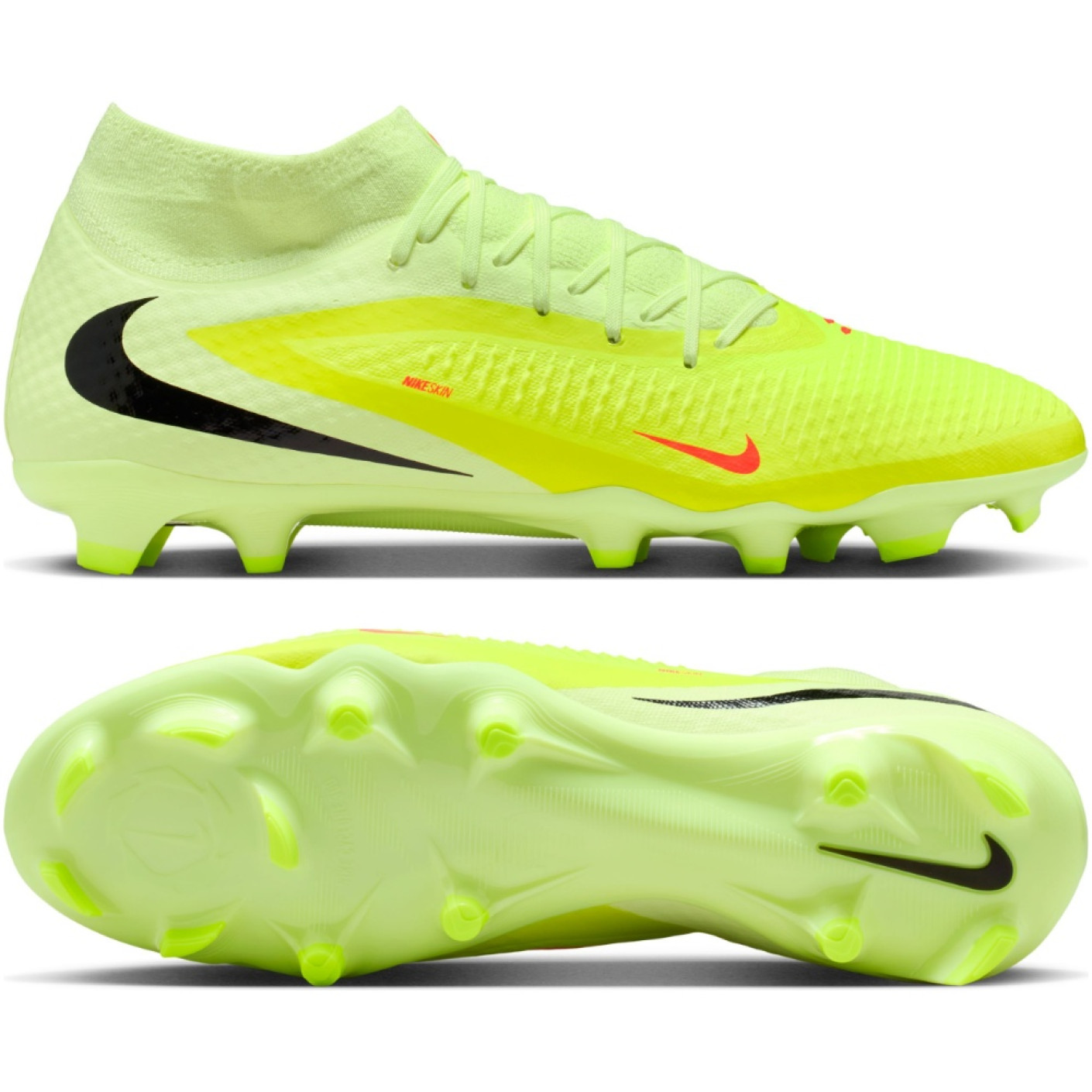 Nike Phantom 6 High Academy Gras / Kunstgras Voetbalschoenen (MG) Geel Oranje Zwart