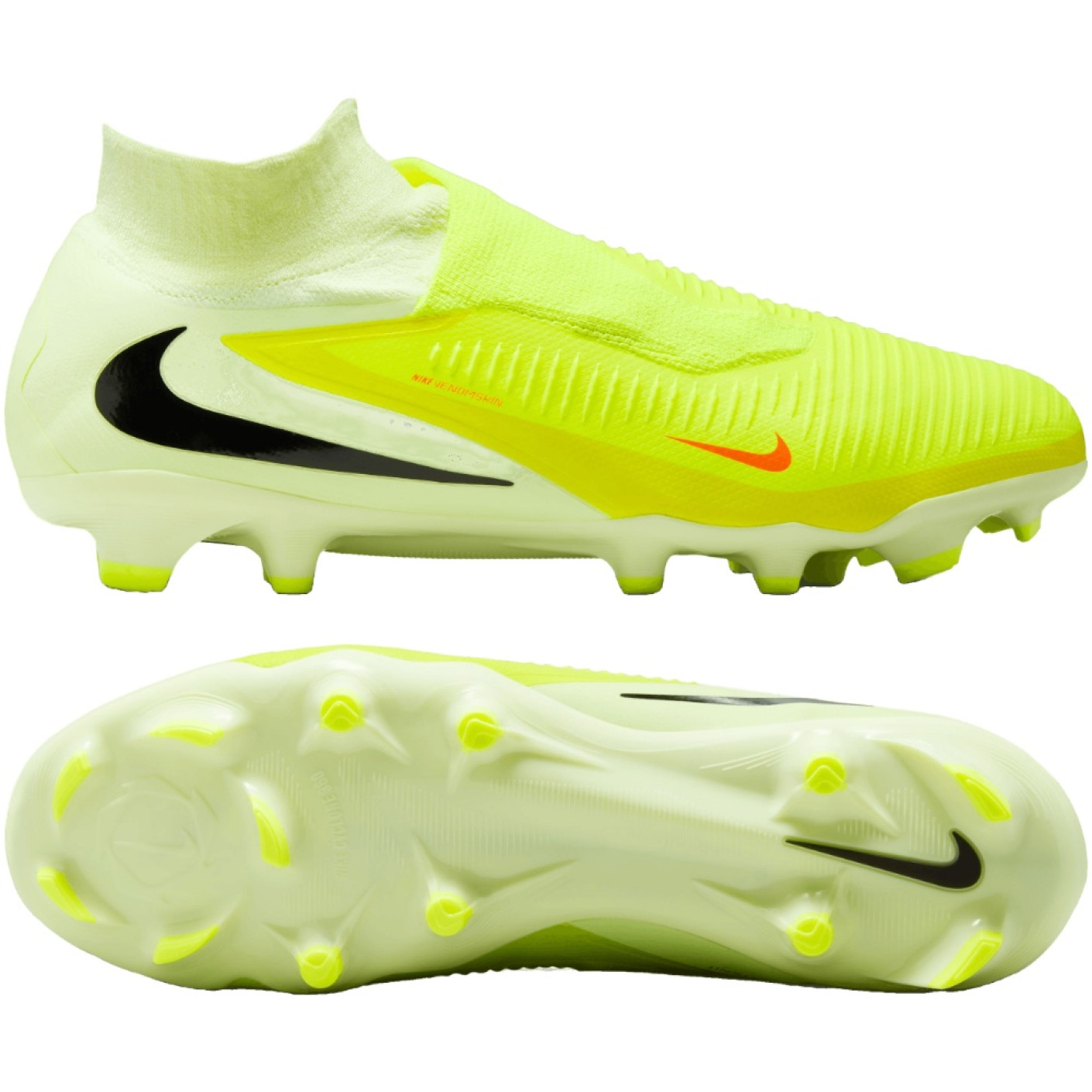 Nike Phantom 6 High Pro Gras Voetbalschoenen (FG) Geel Oranje Zwart