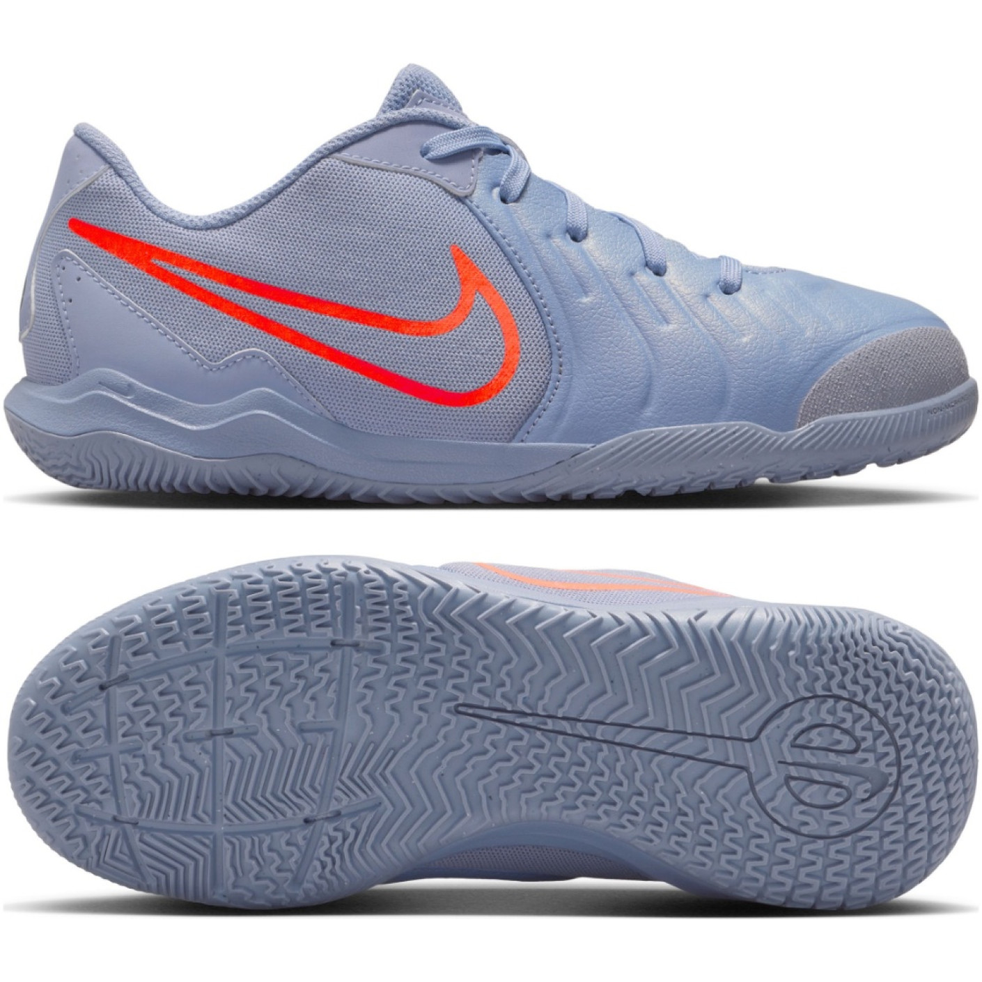 Nike Tiempo Legend 10 Academy Zaalvoetbalschoenen (IN) Kids Lichtblauw Felrood Zwart