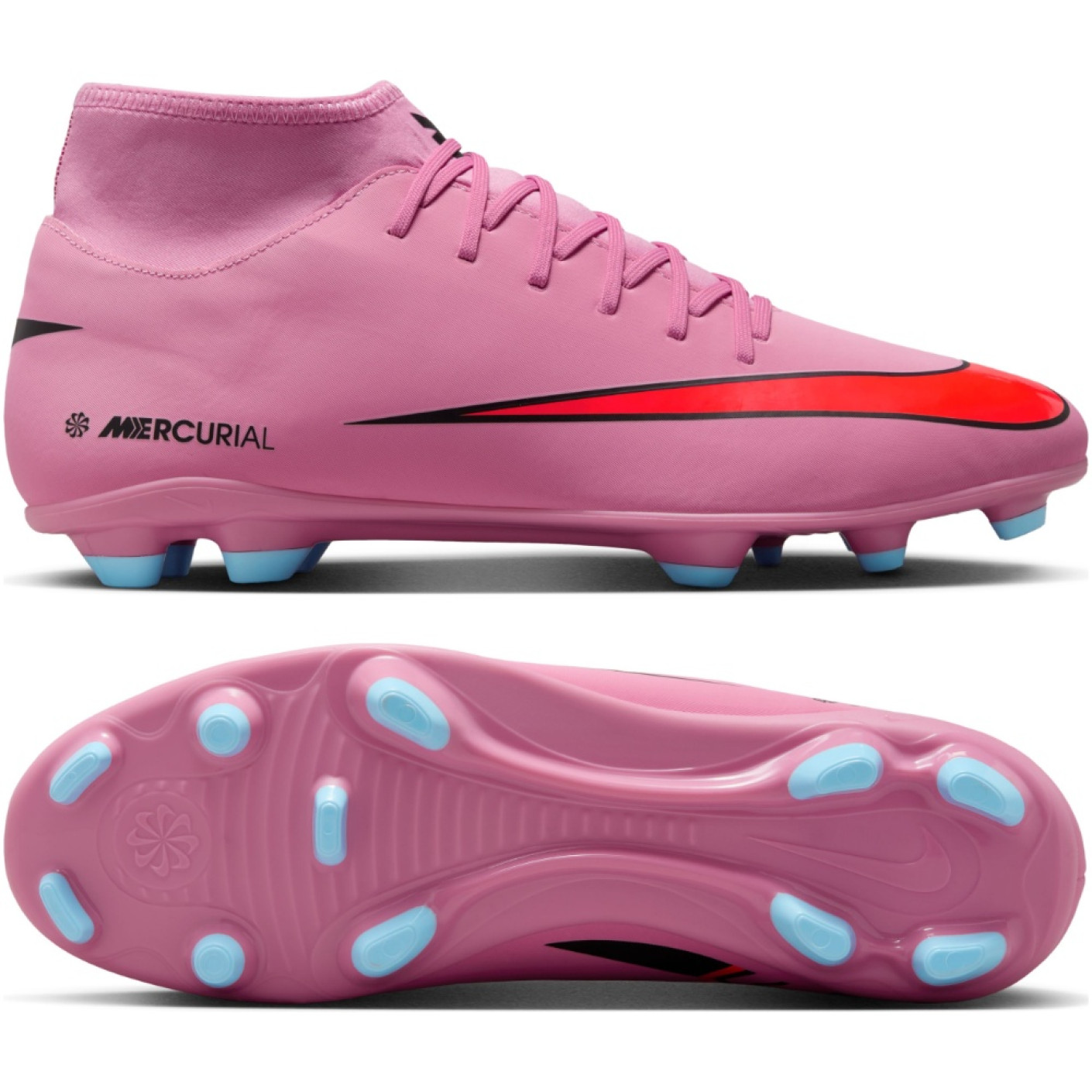 Nike Mercurial Superfly 10 Club Gras / Kunstgras Voetbalschoenen (MG) Roze Felrood Lichtblauw