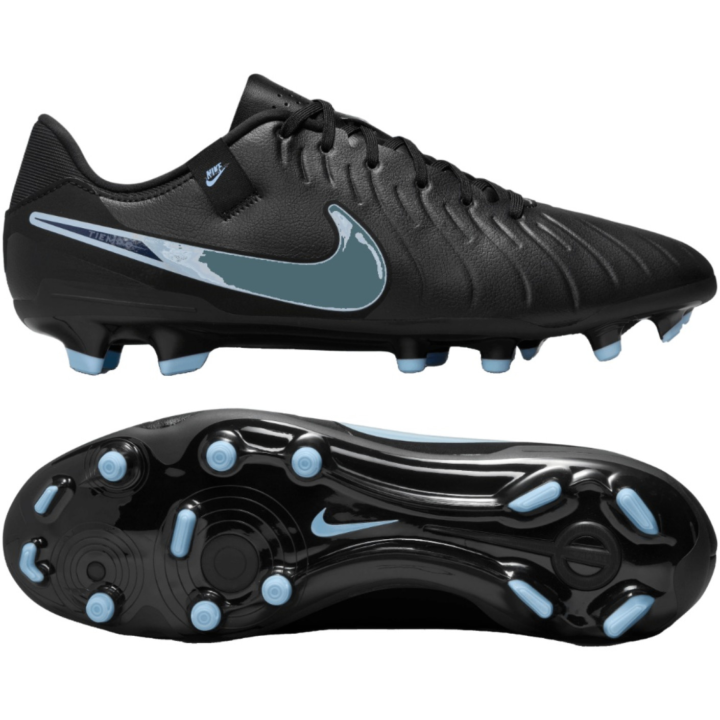 Nike Tiempo Legend 10 Academy Grass/Artificial Grass Football Boots (MG) Black Light Blue