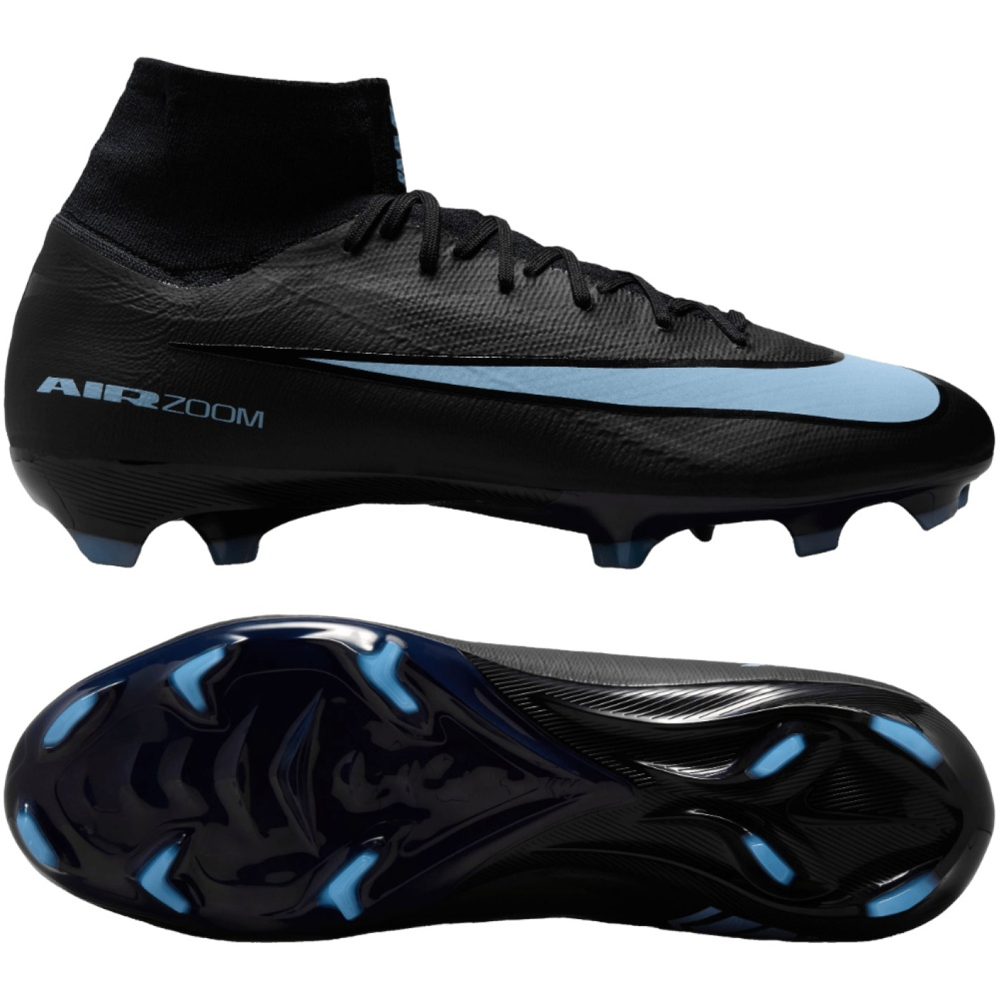 Nike Zoom Mercurial Superfly 10 Pro Gras Voetbalschoenen (FG) Zwart Lichtblauw