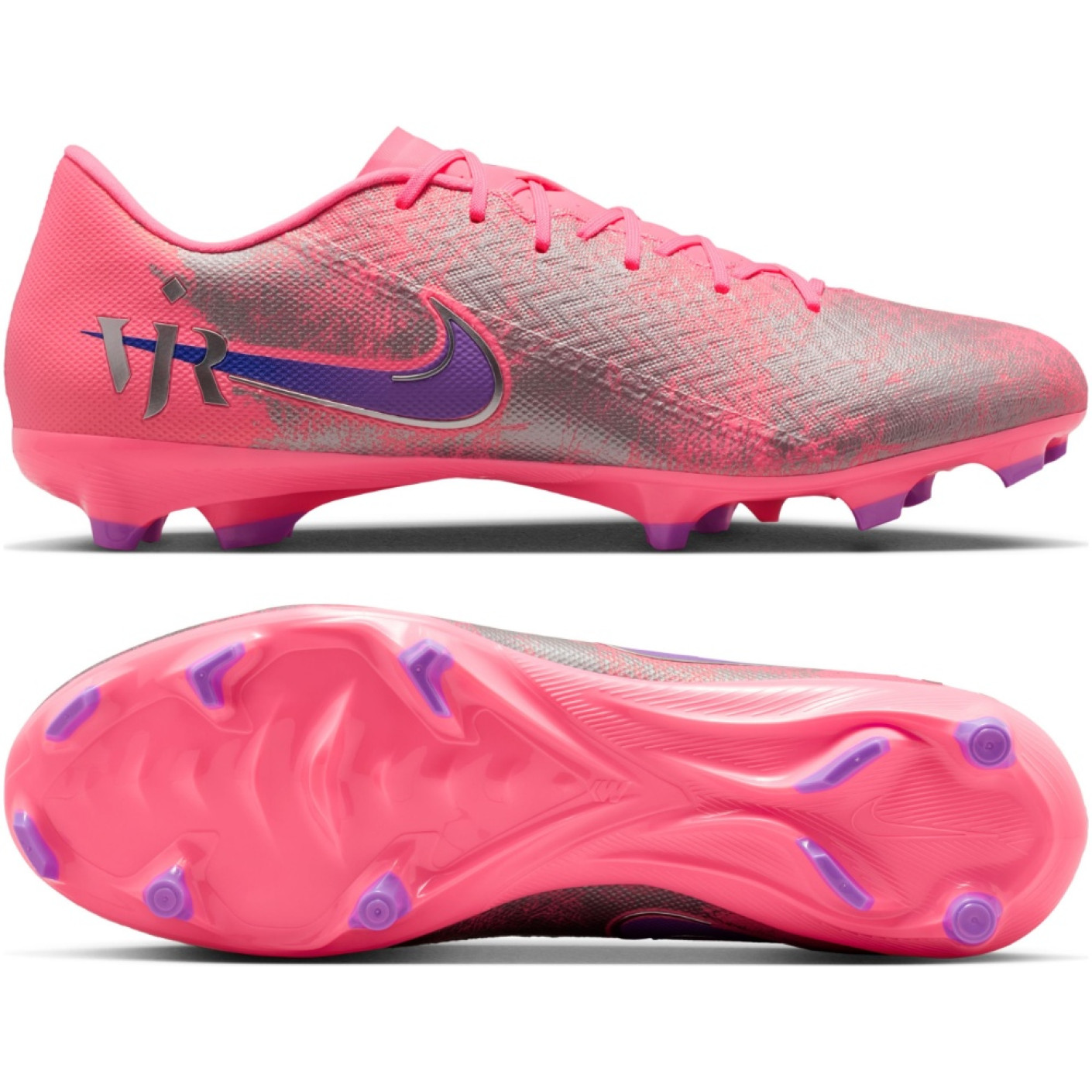 Nike Zoom Mercurial Vapor 16 Vinicius Júnior Academy Grass/Artificial Grass Football Boots (MG) Hot Pink Purple Silver