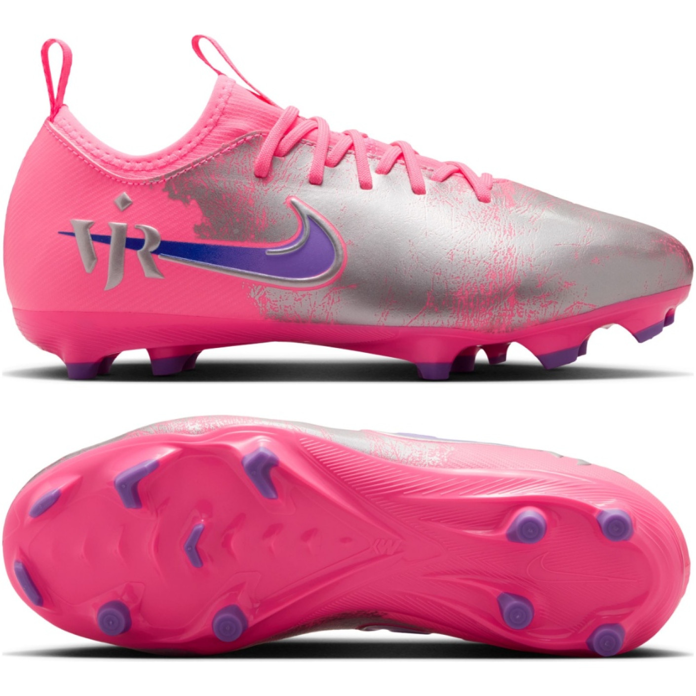 Nike Zoom Mercurial Vapor 16 Vinicius Júnior Academy Grass/Artificial Grass Football Boots (MG) Kids Hot Pink Purple