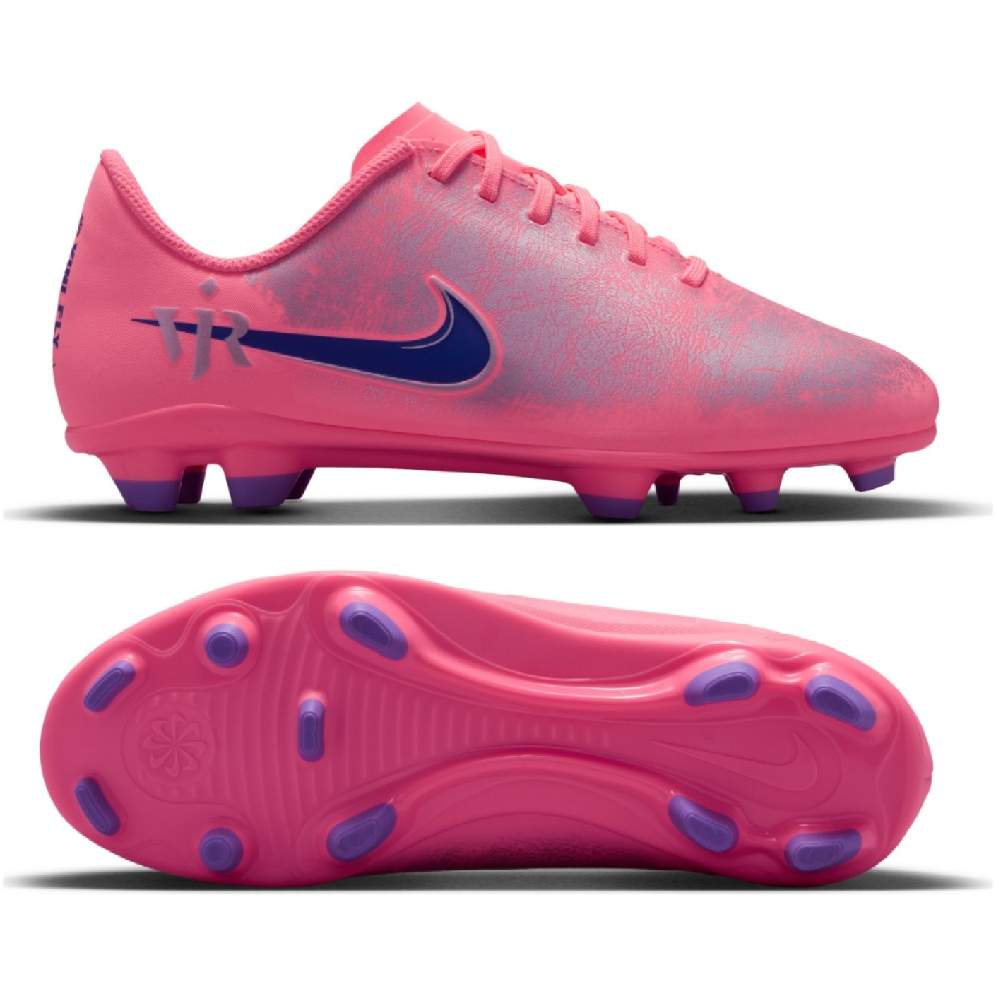 Nike Zoom Mercurial Vapor 16 Vinicius Júnior Club Grass/Artificial Grass Football Boots (MG) Kids Hot Pink Purple Silver