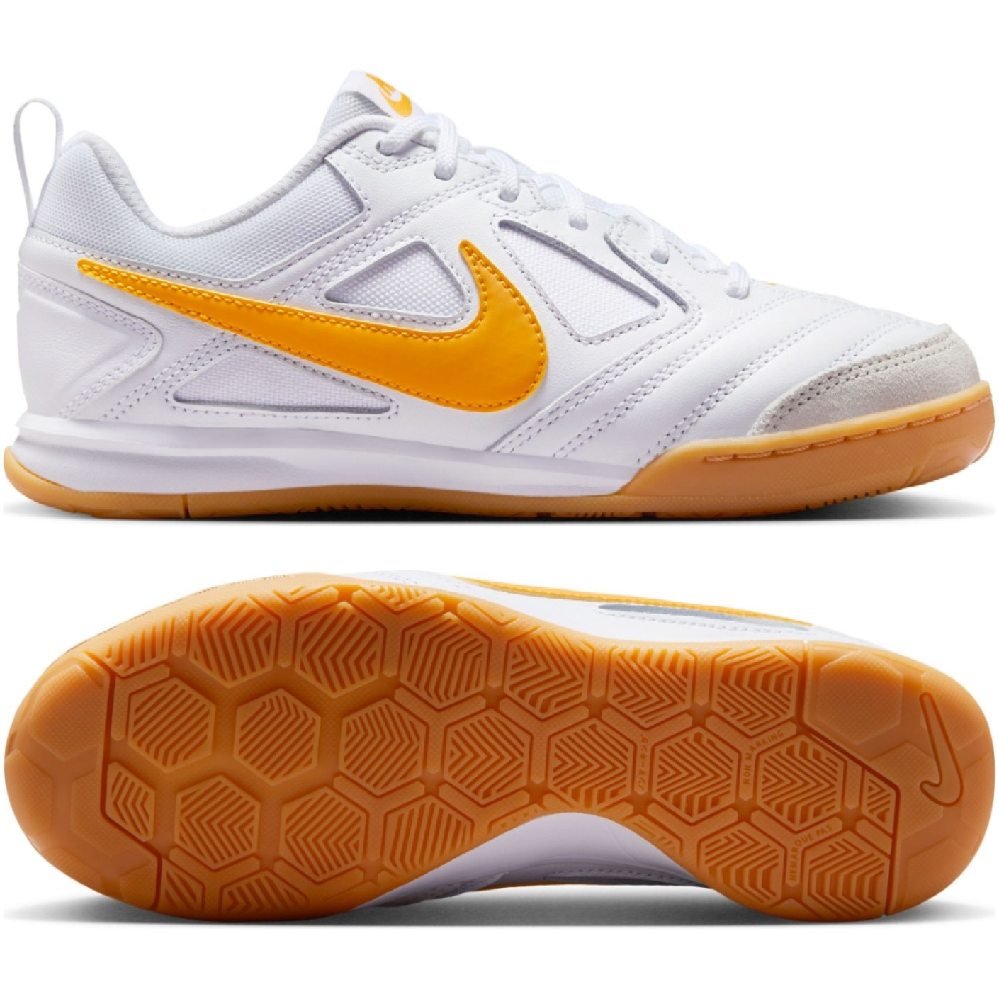 Nike Gato Zaalvoetbalschoenen (IN) Kids Wit Goud Bruin