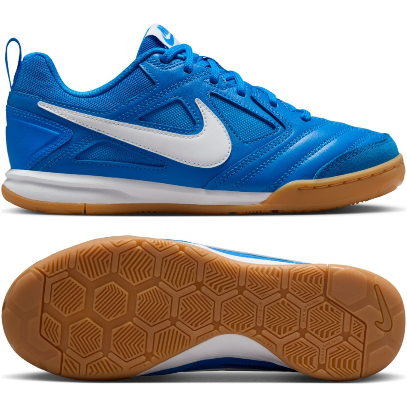Nike Gato Zaalvoetbalschoenen (IN) Kids Blauw Wit Bruin