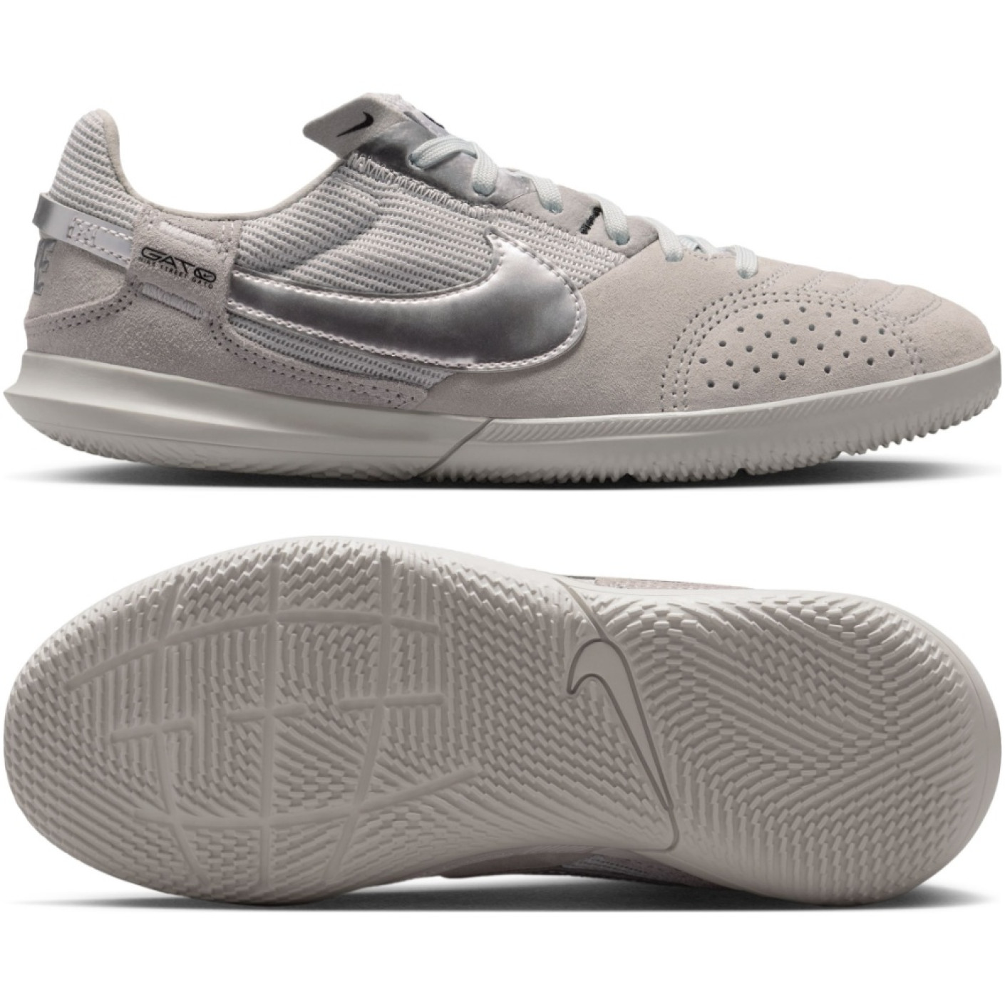 Nike Streetgato Kids Street Football Shoes Grey Silver