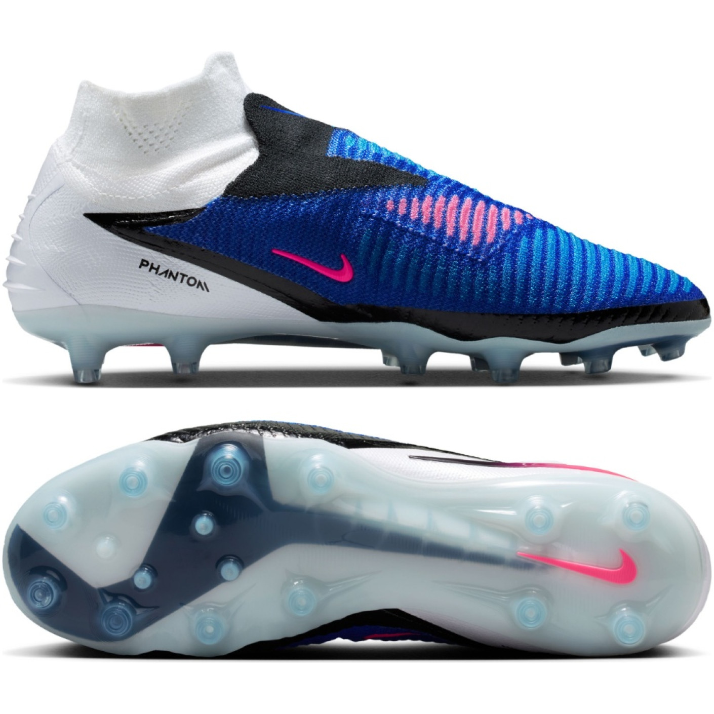 Nike Phantom 6 High Elite Kunstgras Voetbalschoenen (AG) Blauw Wit Felroze