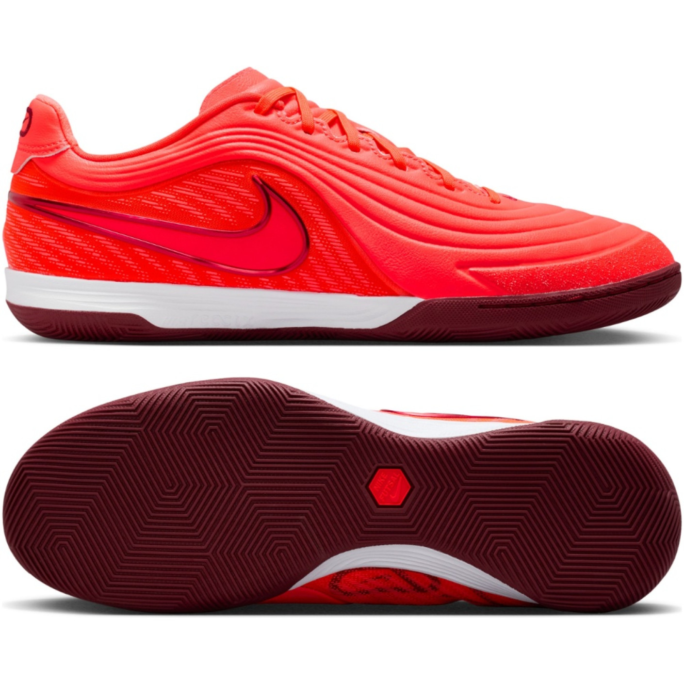 Nike Tiempo Reactgato Indoor Football Boots (IN) Bright Red Orange Burgundy