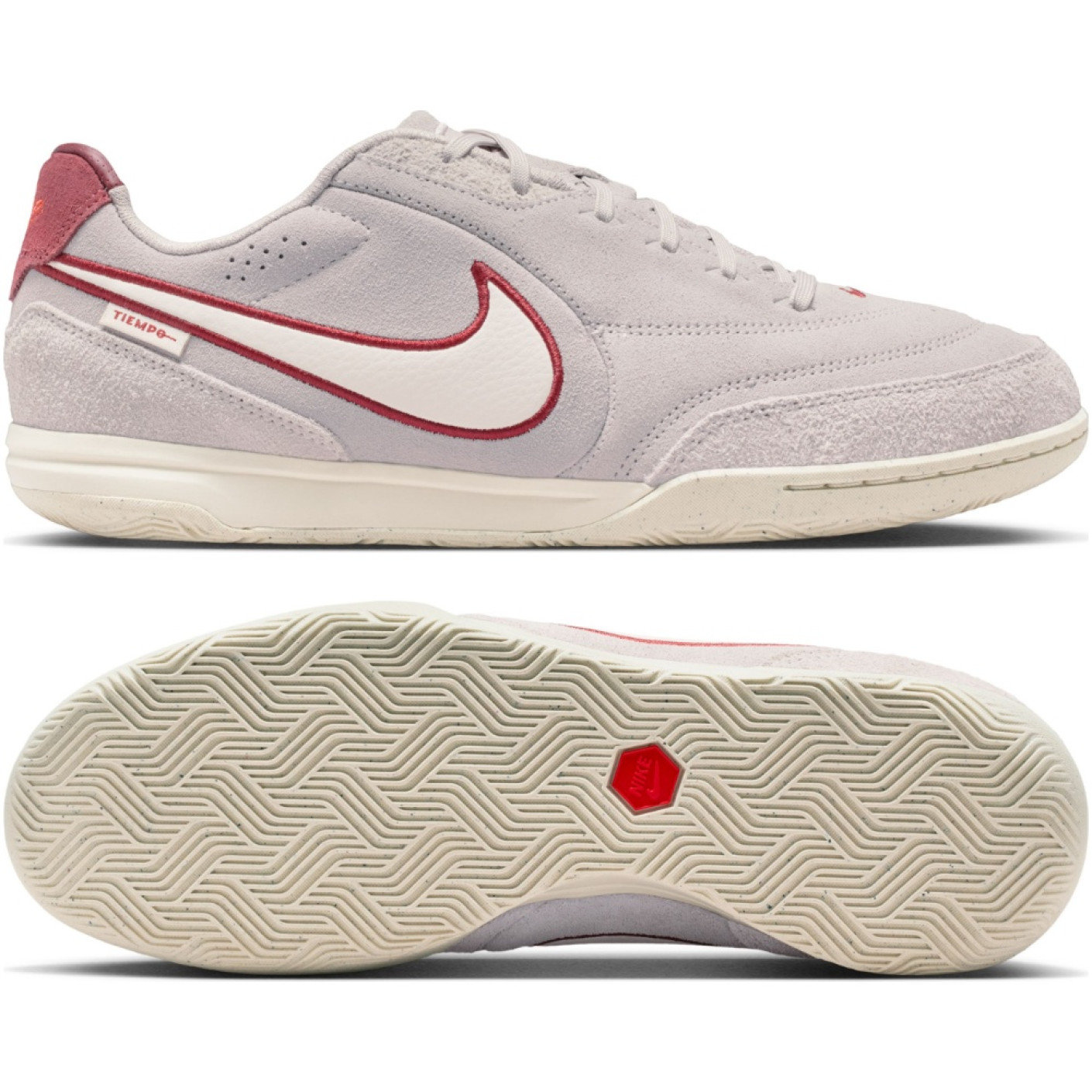Nike Tiempo Streetgato Premium Street Football Boots Grey White Burgundy