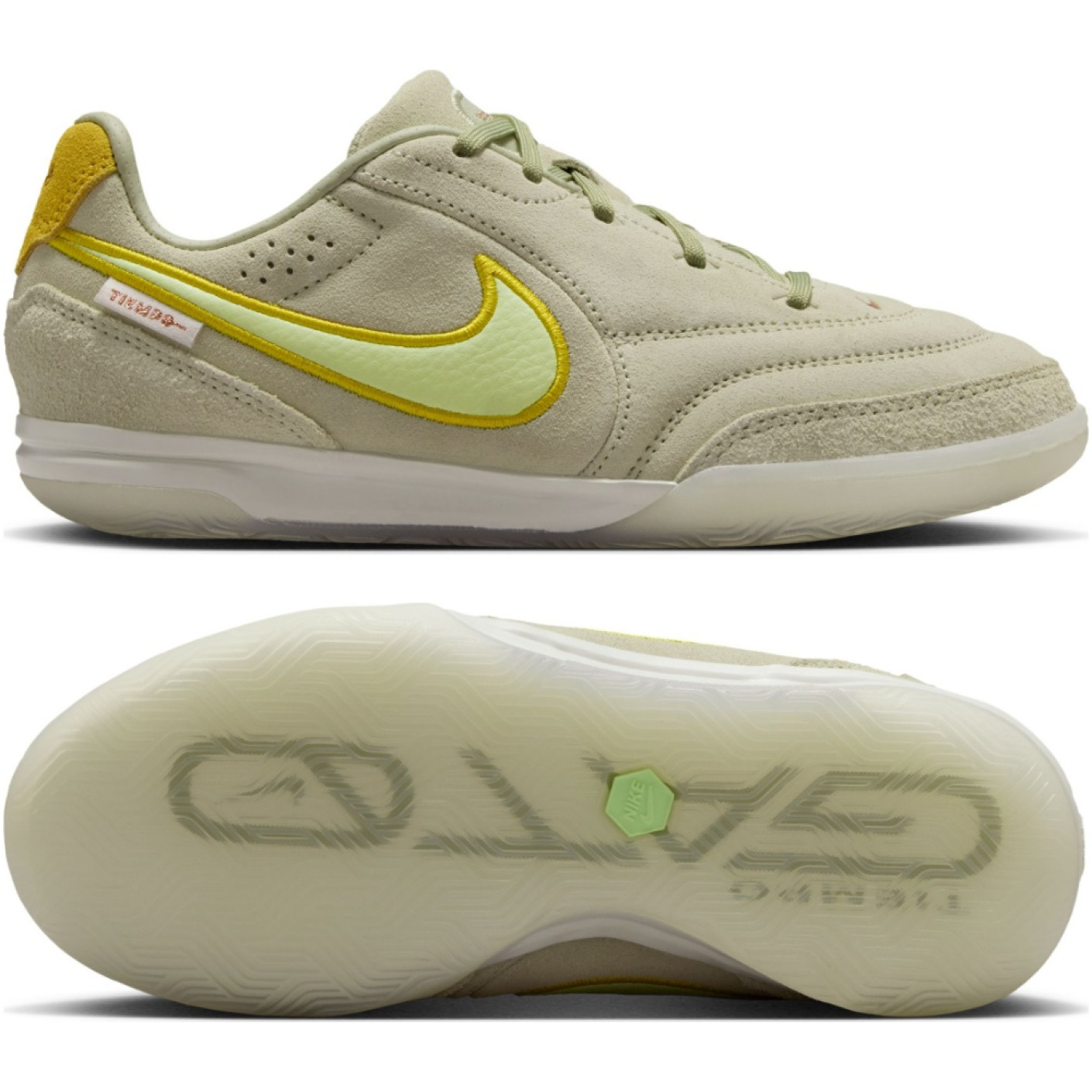 Nike Tiempo Streetgato Street Football Boots Kids Olive Green Light Green Yellow
