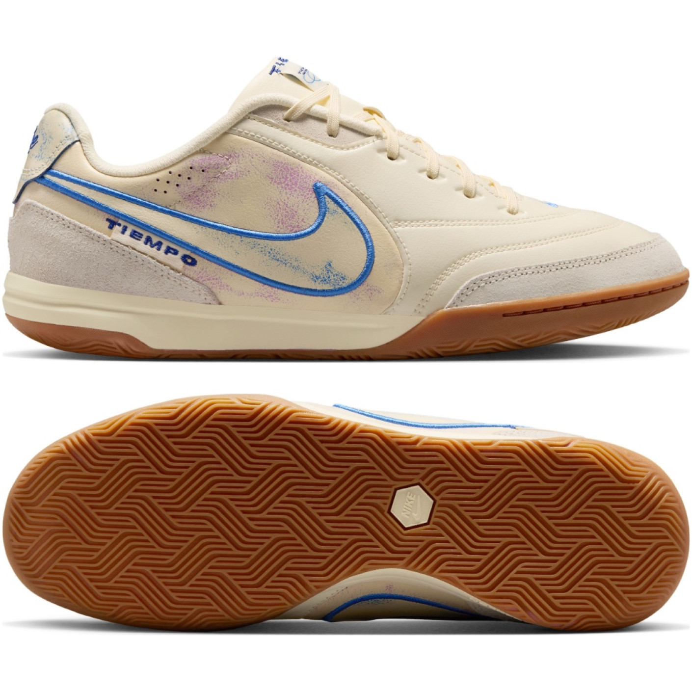 Nike Tiempo Streetgato Street Football Boots Off White Blue Dark Blue Pink