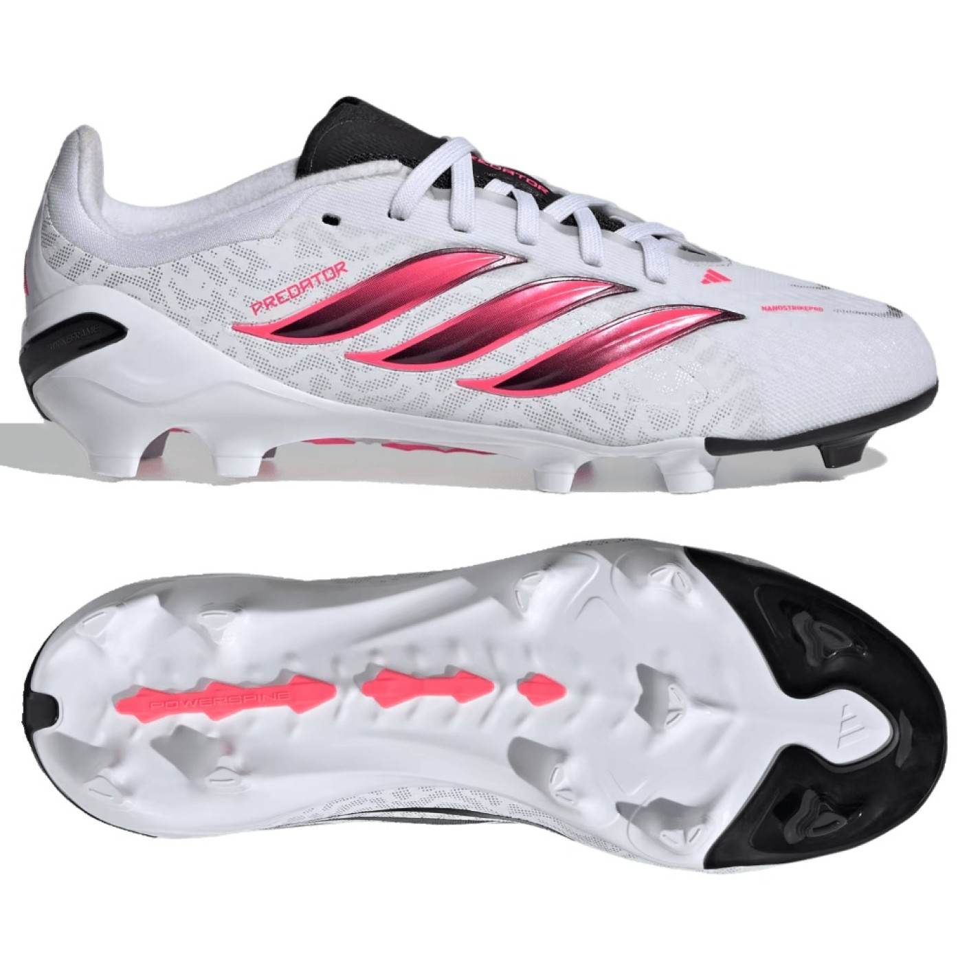 adidas Predator Elite Gras Football Boots (FG) Kids White Black Pink