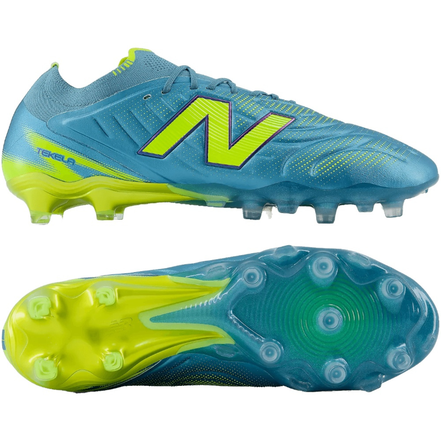 New Balance Tekela V5 Elite Low Gras Football Boots (FG) Metallic Blue Yellow