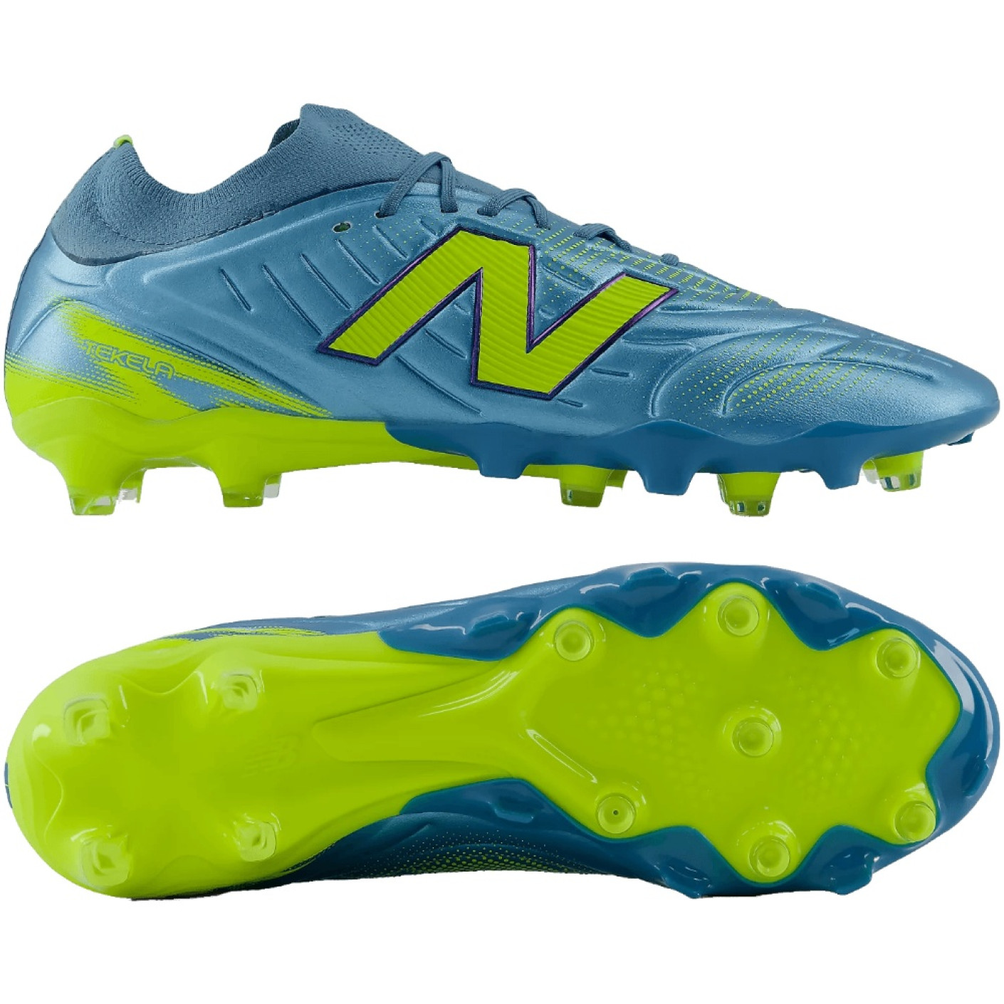 New Balance Tekela V5 Pro Low Gras Football Boots (FG) Metallic Blue Yellow