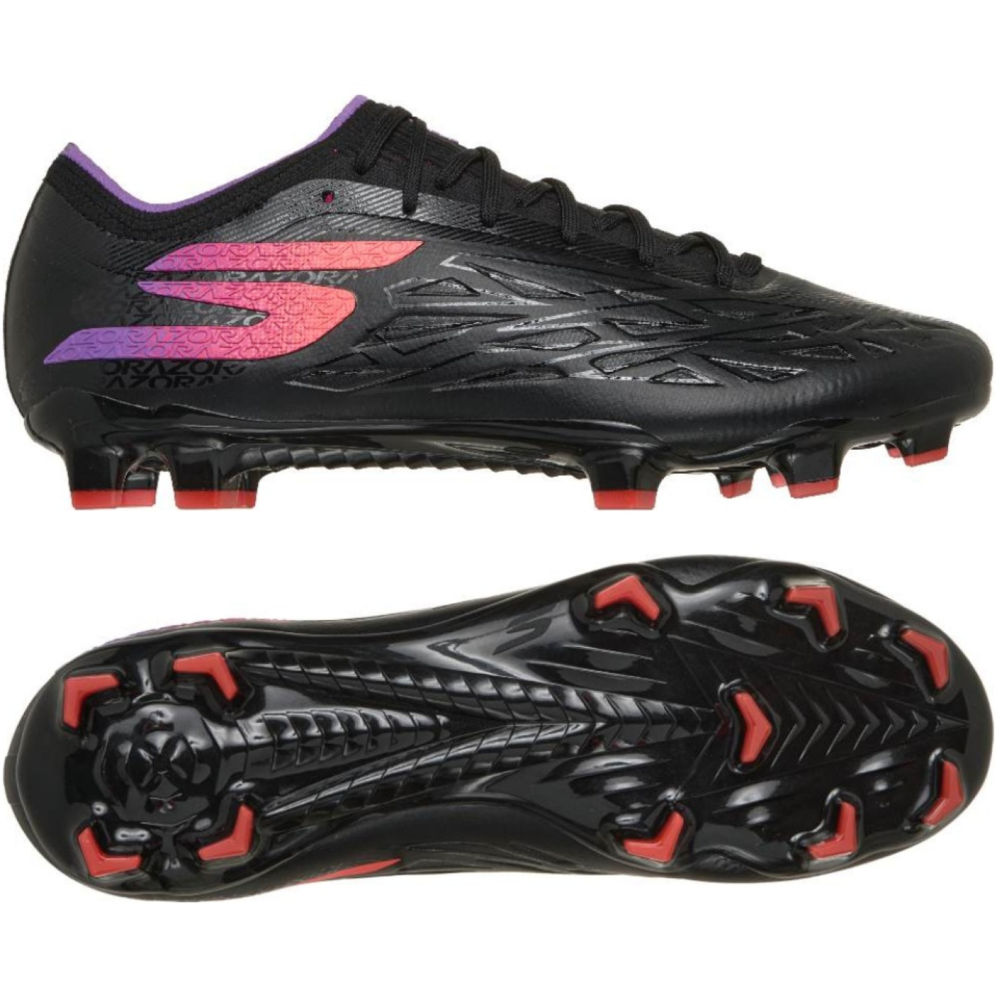 Skechers Razor 2 Elite Gras Voetbalschoenen (FG) Zwart Paars Neon