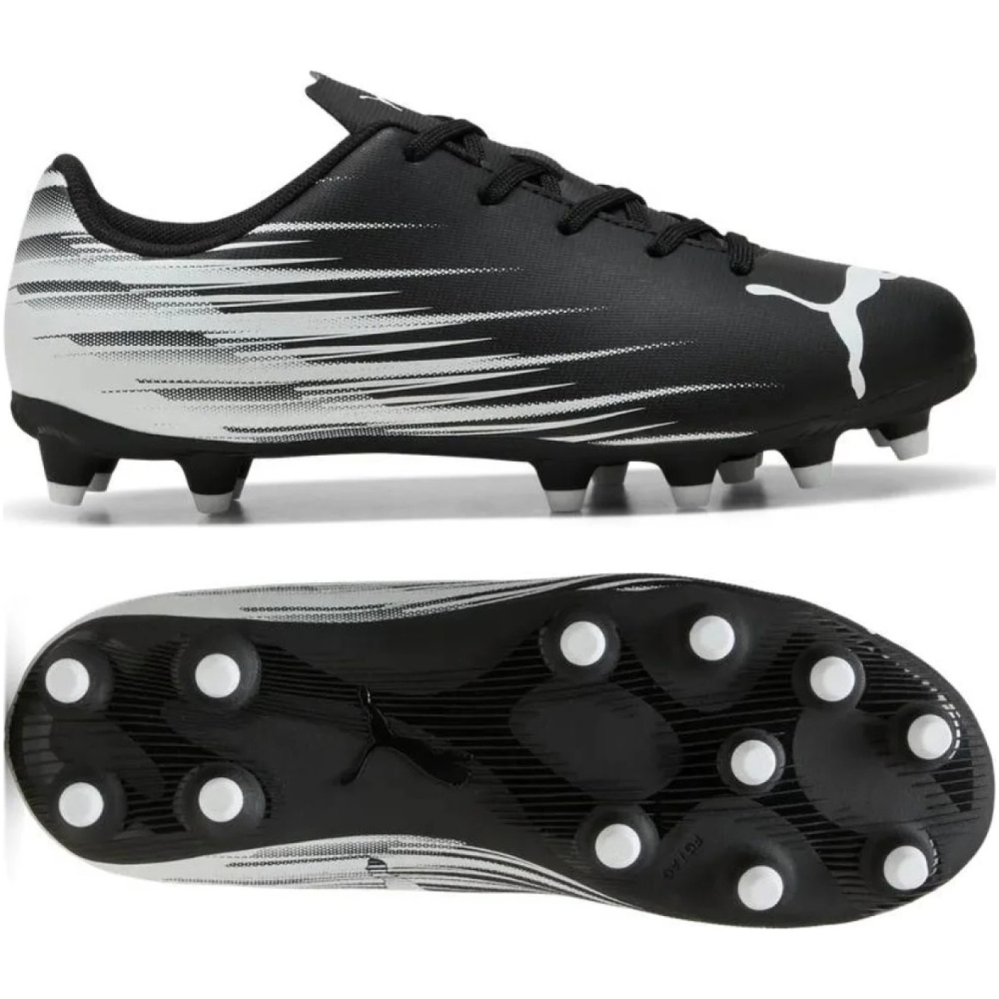 PUMA Attacanto II Grass/Artificial Grass Football Boots (MG) Kids Black White