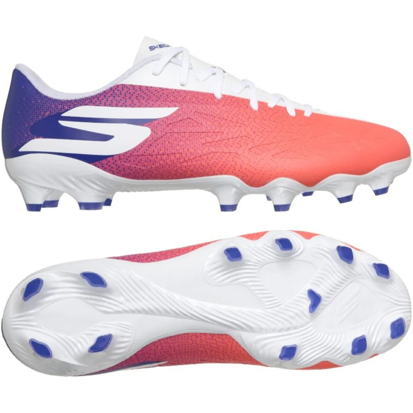 Skechers SKX_2 Club Grass/Artificial Grass Football Boots (MG) Kids White Bright Red Blue Pink