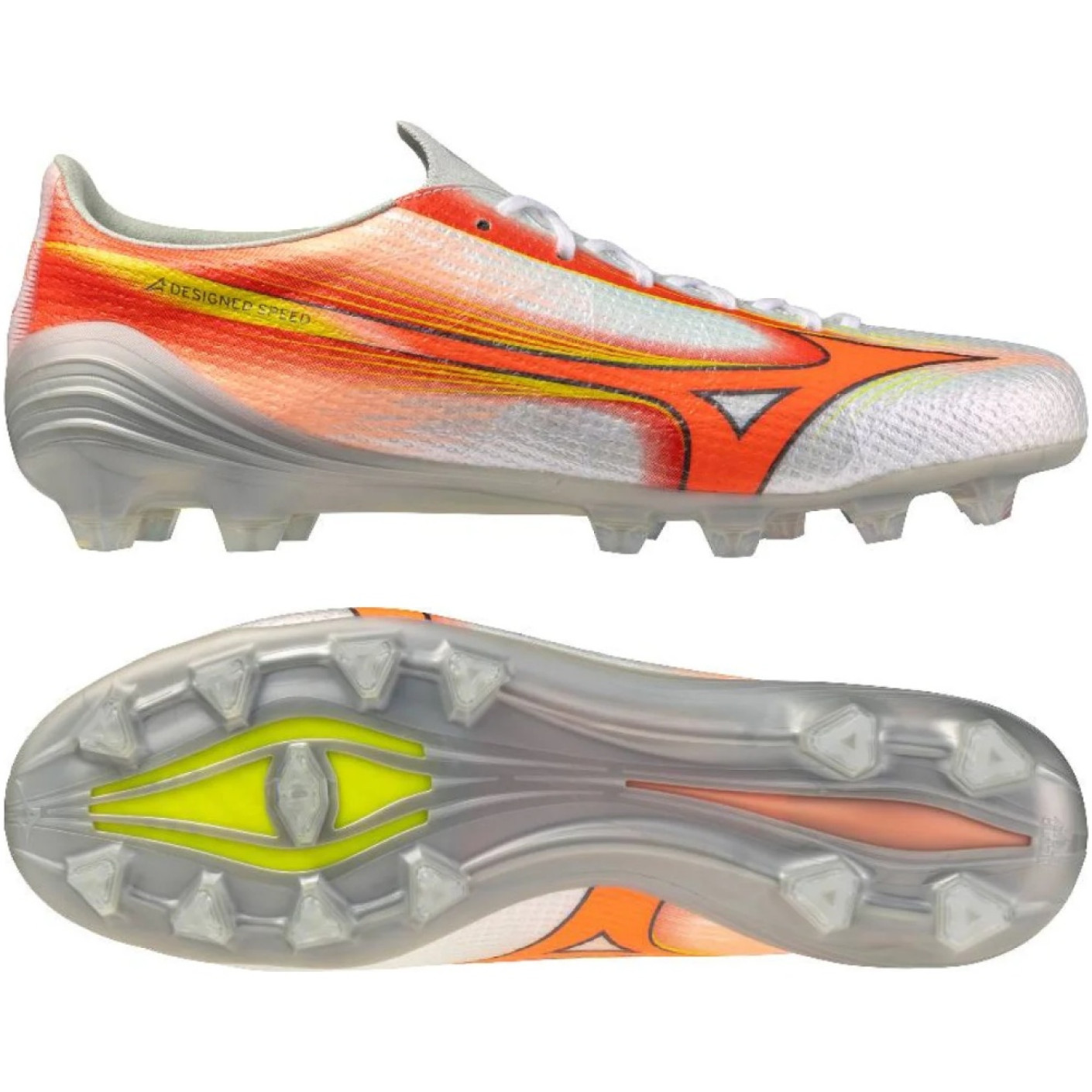 Mizuno Alpha III Japan Grass Football Boots (FG) White Orange Lime
