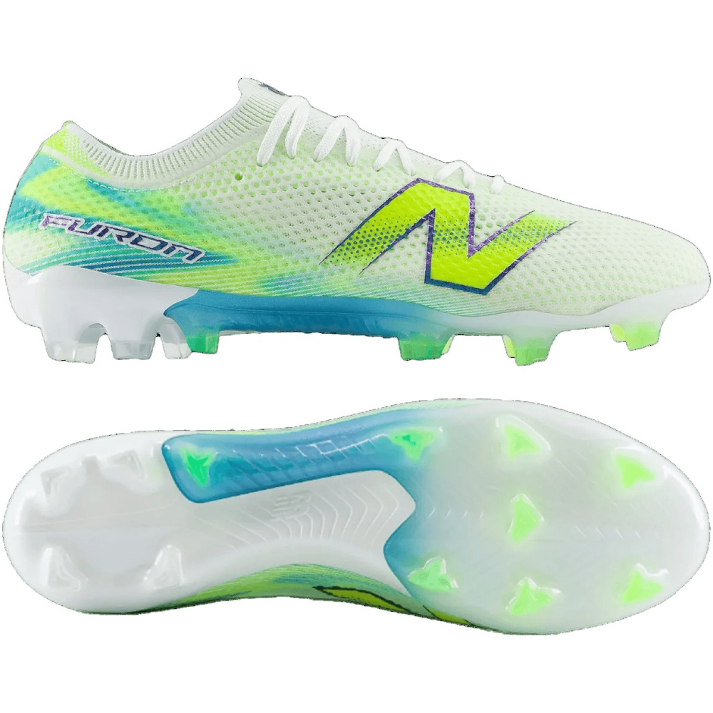 New Balance Furon V9 Elite Gras Football Boots (FG) White Yellow Blue
