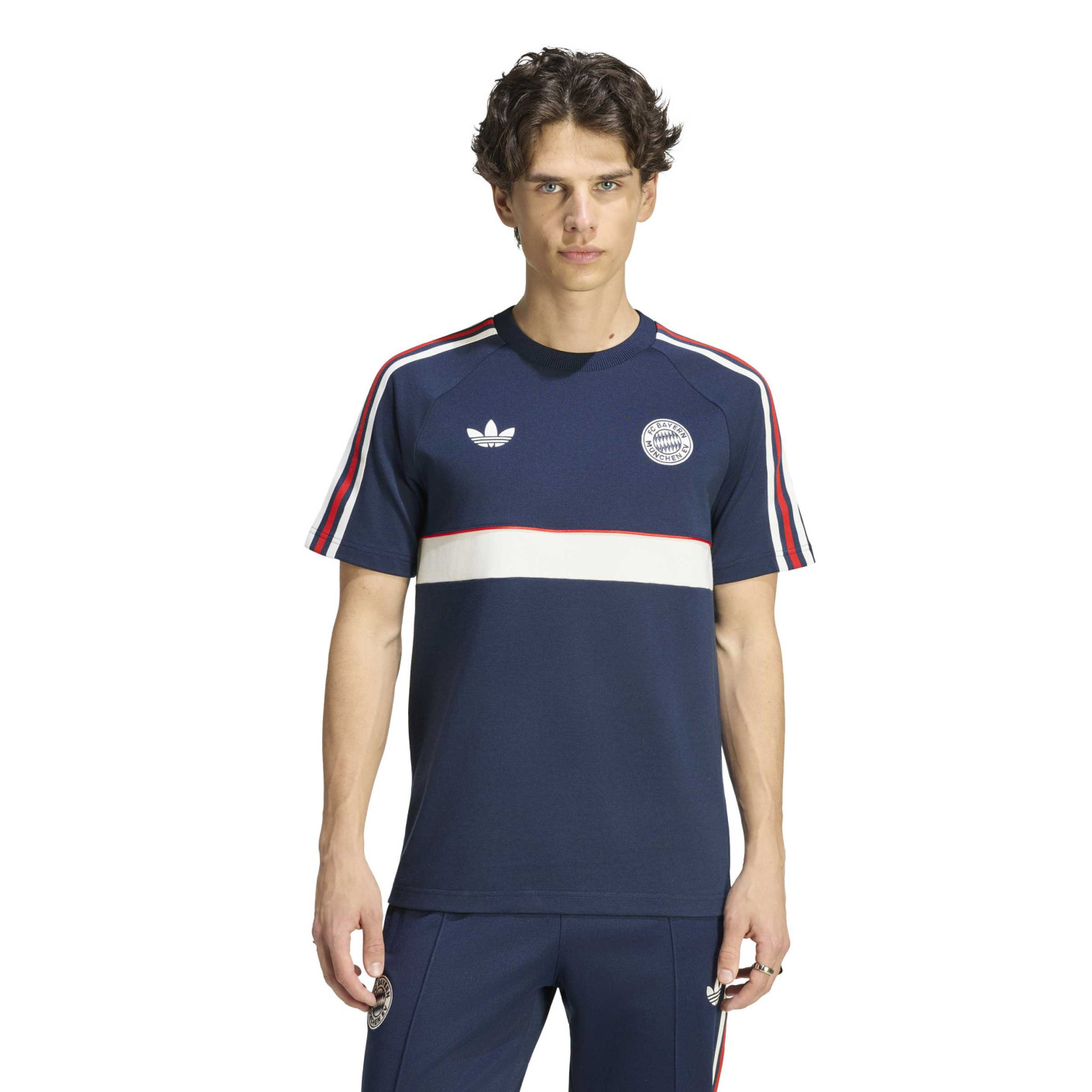 adidas Bayern München Originals T-Shirt Donkerblauw Wit