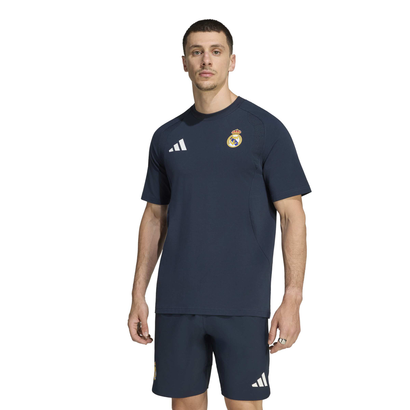 adidas Real Madrid Tiro Travel T-Shirt 2026-2027 Donkerblauw Wit