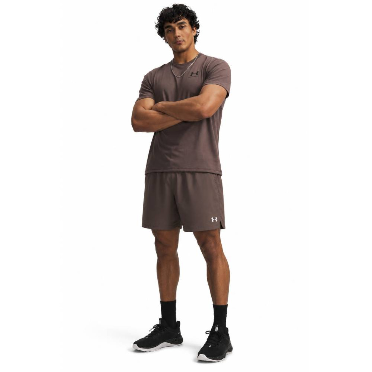 Under Armour Vanish Woven Seamless Trainingsset Donkerbruin Zwart
