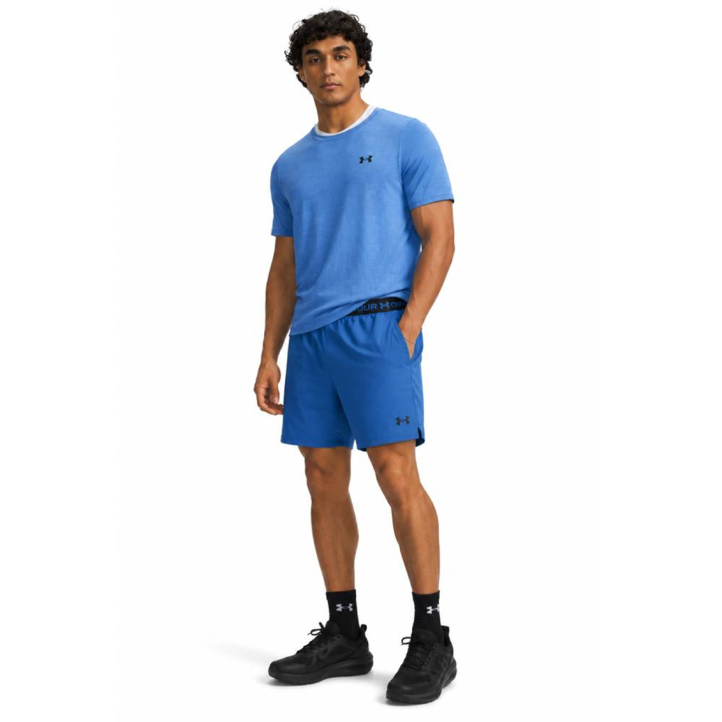 Under Armour Vanish Woven Seamless Trainingsset Blauw Donkerblauw Zwart