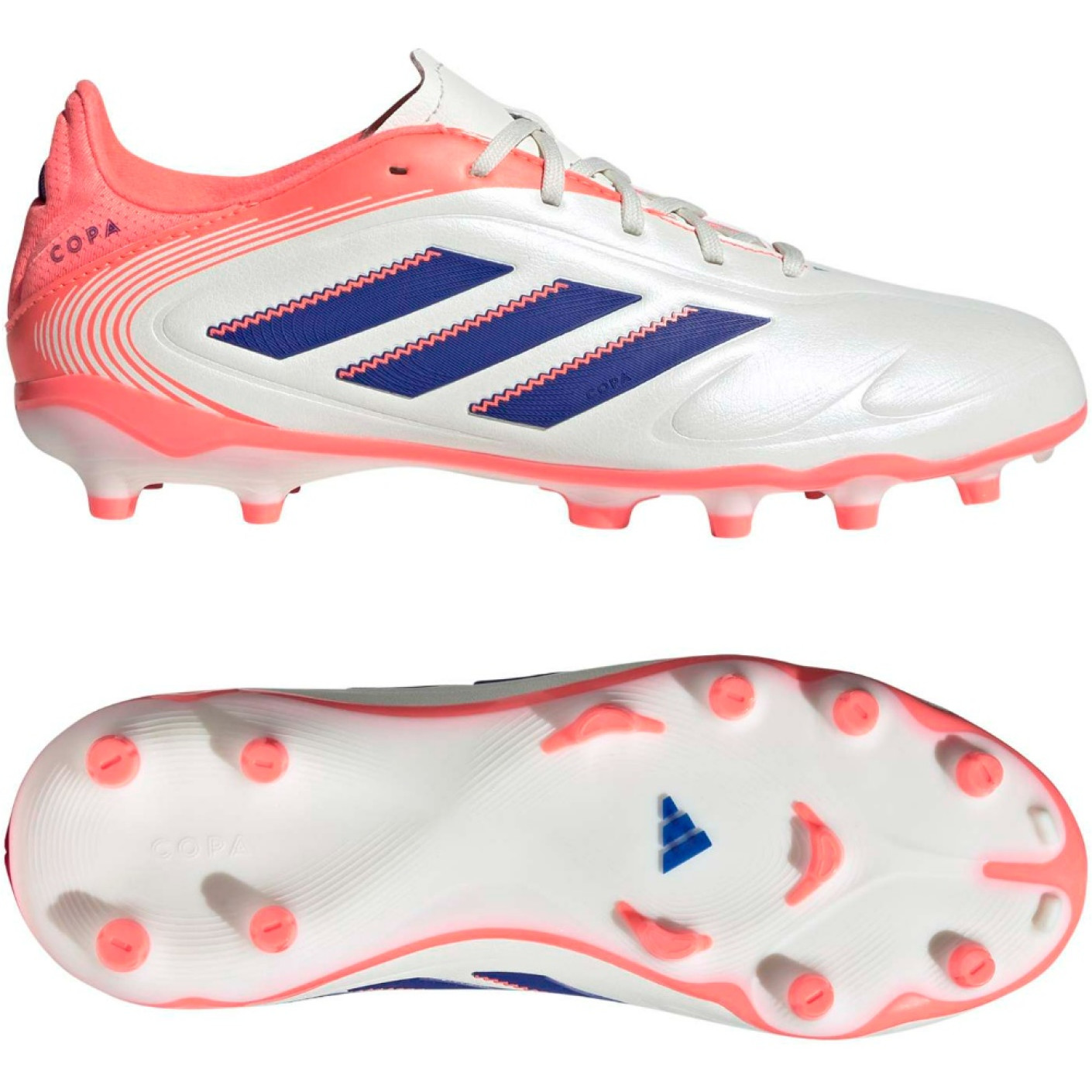 adidas Copa Pure III League Gras / Kunstgras Voetbalschoenen (MG) Kids Gebroken Wit Blauw Roze