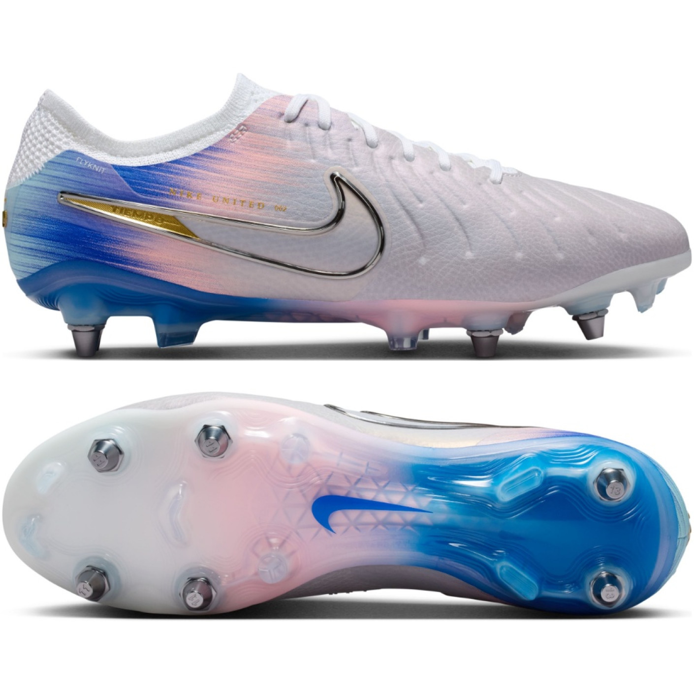 Nike Tiempo Legend 10 Elite Iron Stud Football Boots (SG) Pro Player Grey Blue Pink