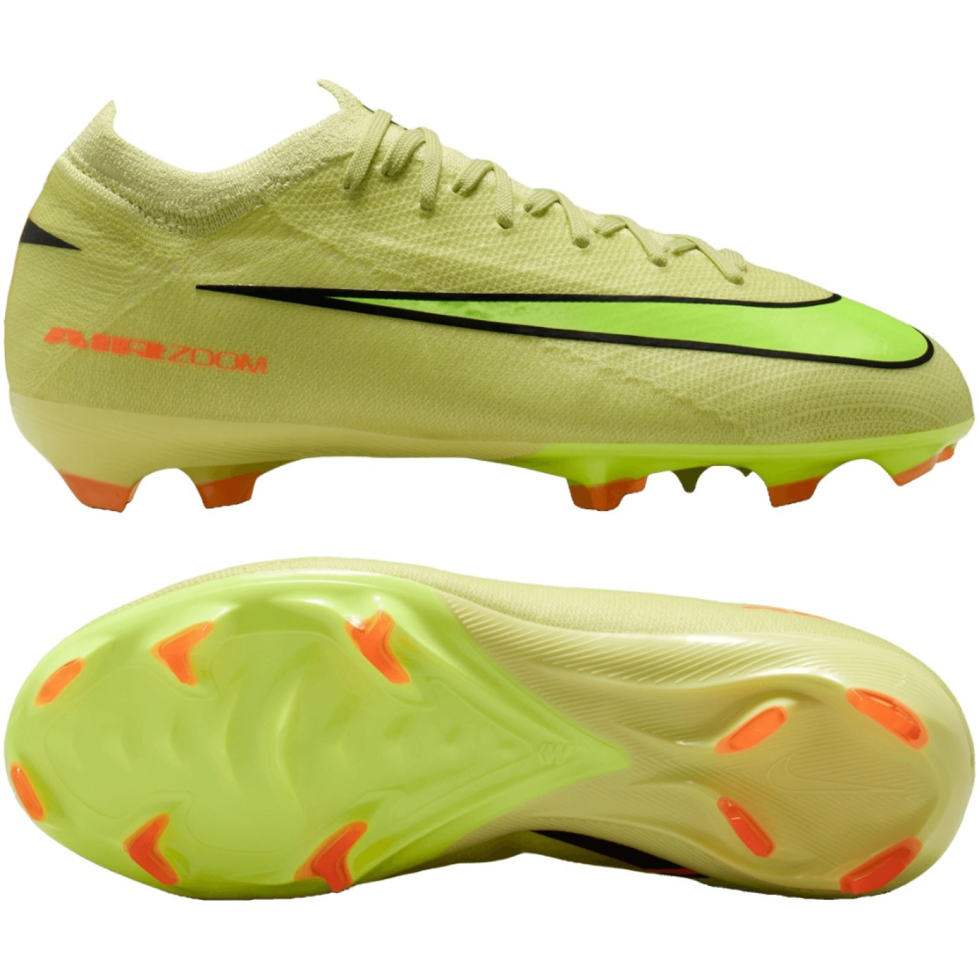 Nike Zoom Mercurial Vapor 16 Pro Gras Voetbalschoenen (FG) Kids Geel Neongeel Oranje