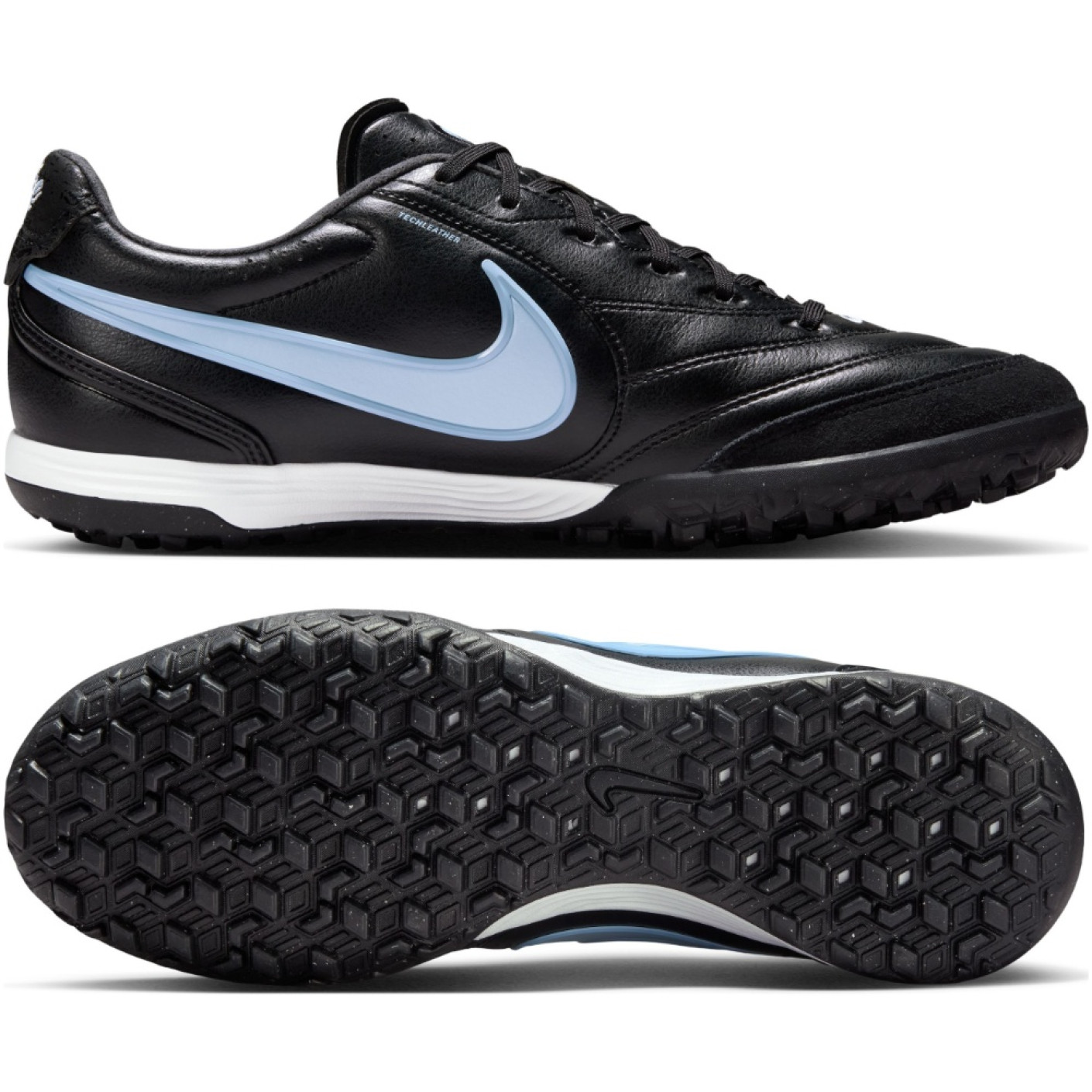 Nike Tiempo Ligera Pro Turf Voetbalschoenen (TF) Zwart Lichtblauw