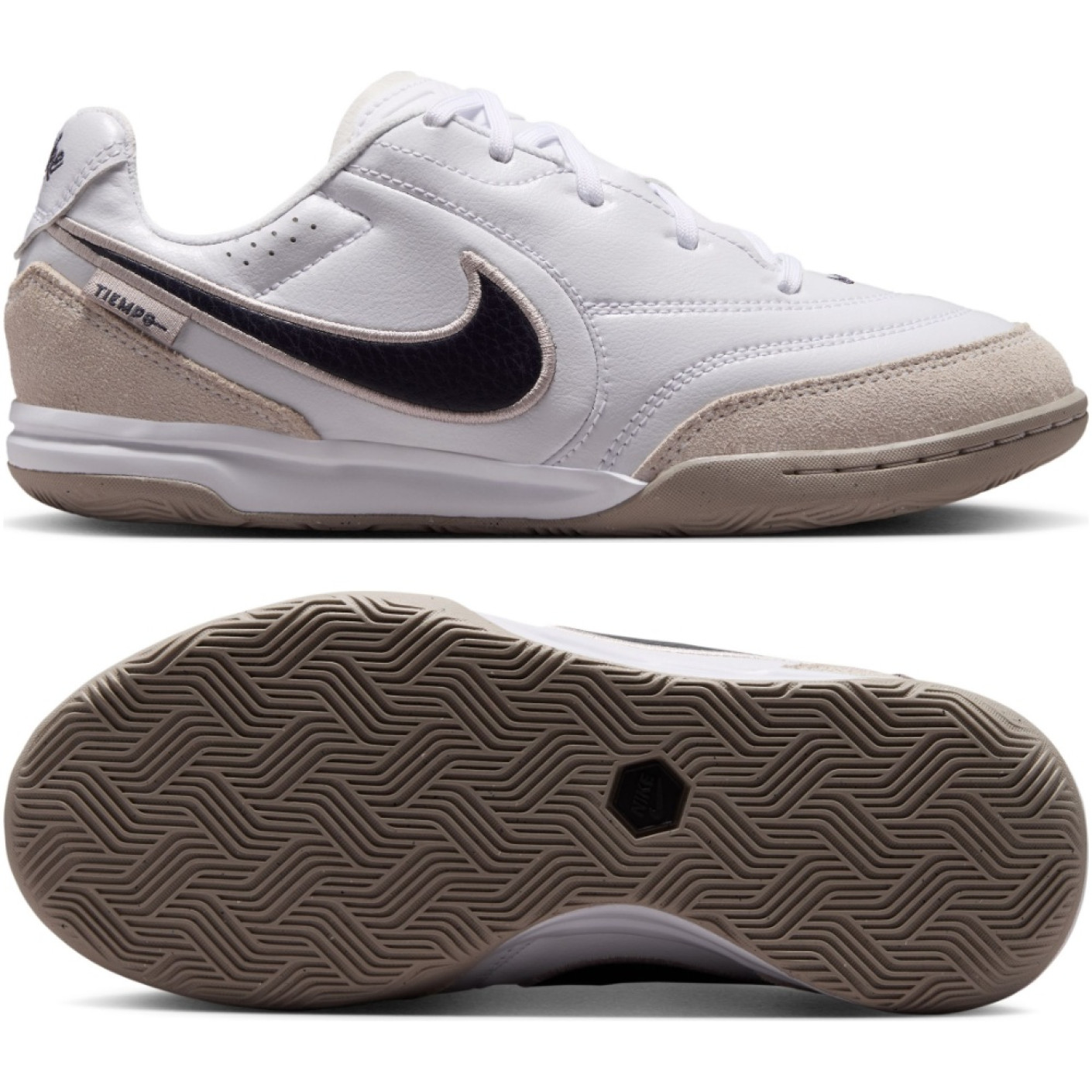 Nike Tiempo Streetgato Kids Street Football Boots White Black Beige