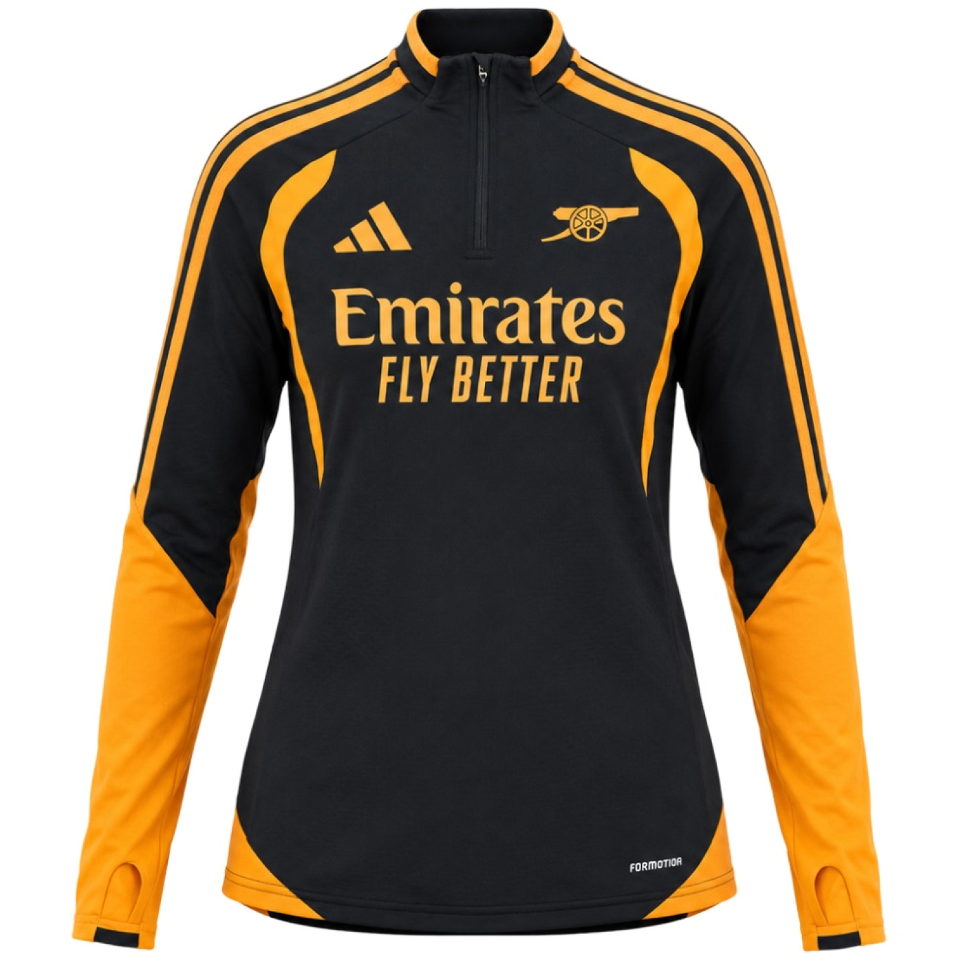 adidas Arsenal Trainingstrui 1/4-Zip 2026-2027 Dames Zwart Oranje