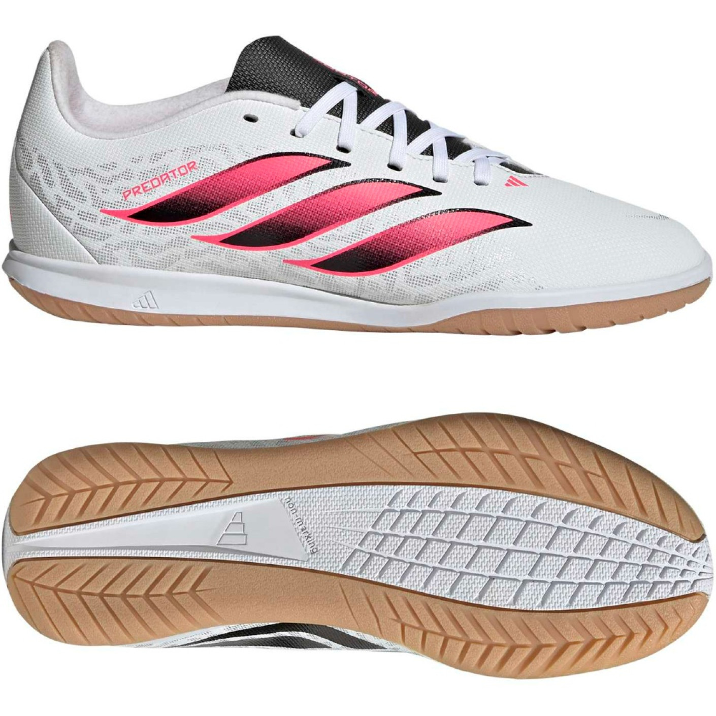 adidas Predator Club Zaalvoetbalschoenen (IN) Kids Wit Zwart Roze