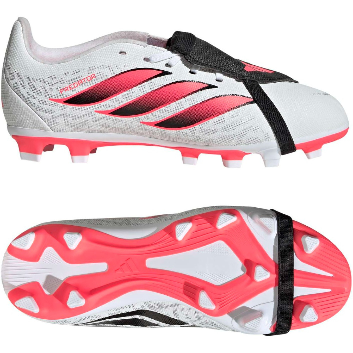 adidas Predator Club FT Gras / Kunstgras Voetbalschoenen (MG) Kids Wit Zwart Roze