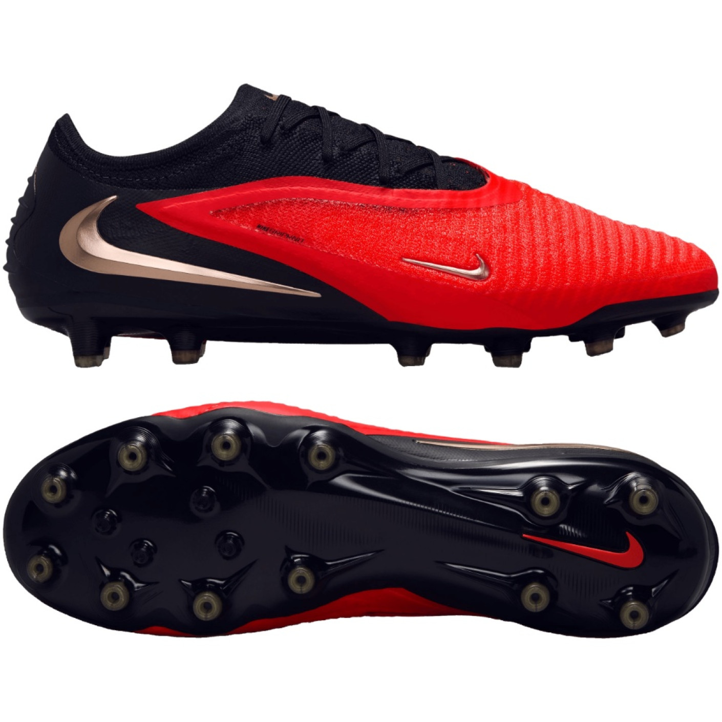 Nike Phantom 6 Low Elite Artificial Grass Football Boots (AG) Black Bright Red Gold