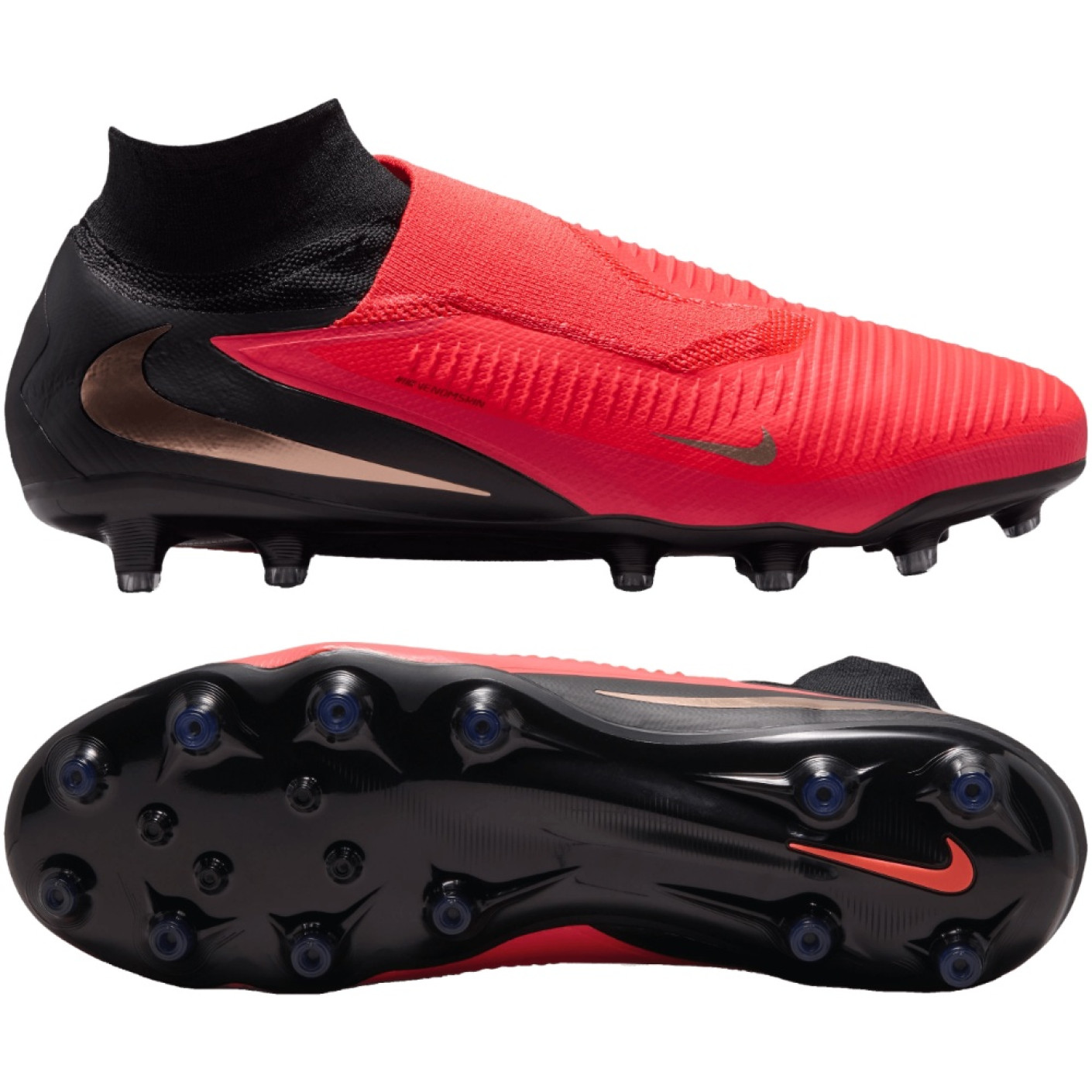 Nike Phantom 6 High Pro Artificial Grass Football Boots (AG) Black Bright Red Gold
