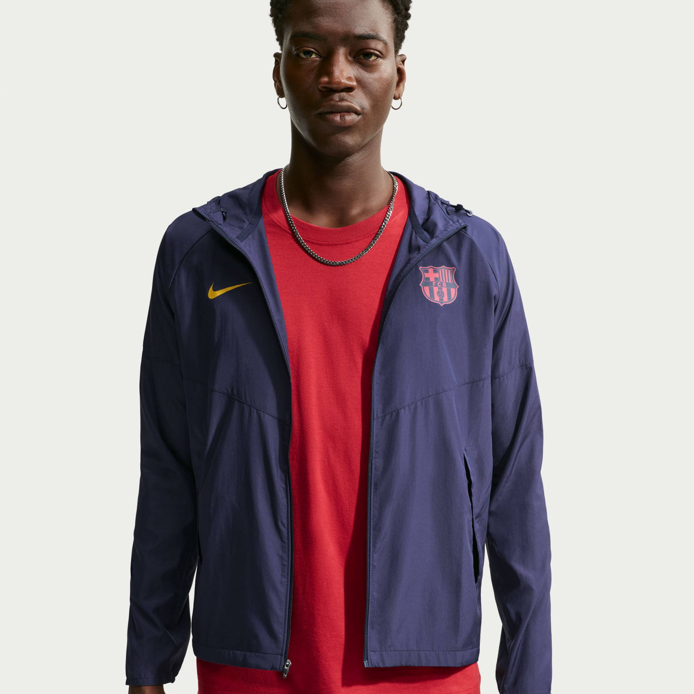 Nike FC Barcelona City Side Trainingsjack 2026-2027 Donkerblauw