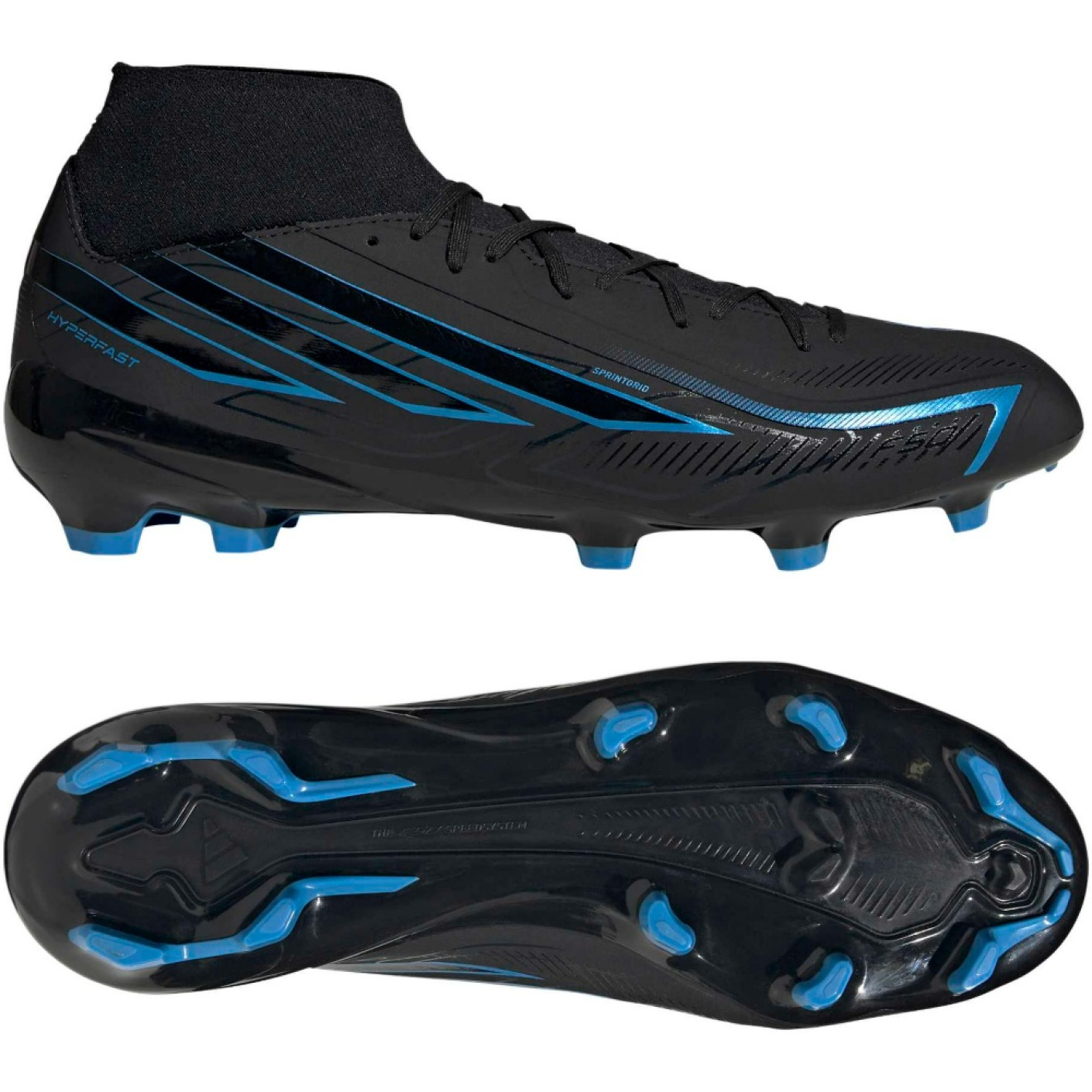 adidas F50 Hyperfast League Mid Gras (FG) Football Boots Black Black Blue