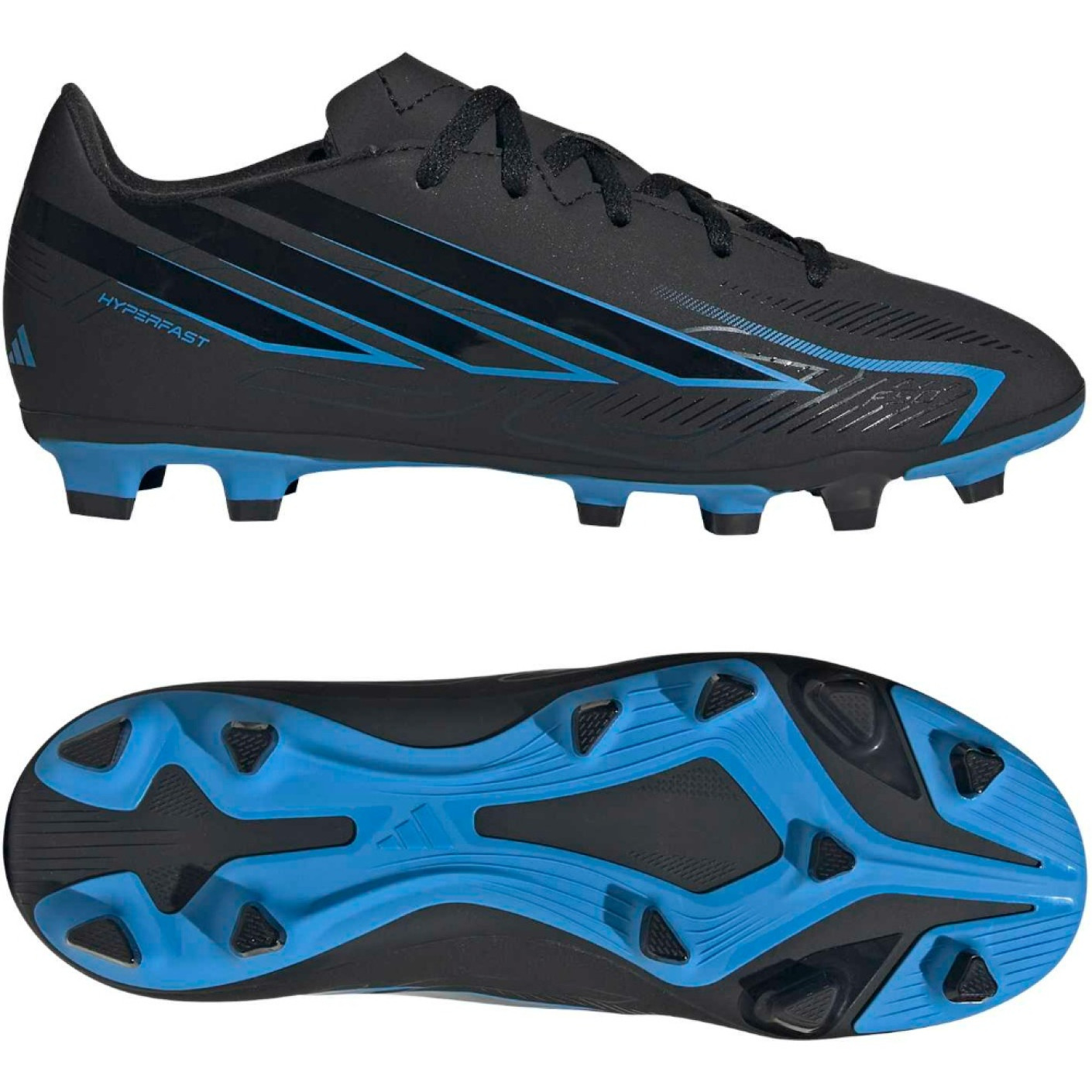adidas F50 Hyperfast Club Grass/Artificial Grass Football Boots (MG) Kids Black Black Blue