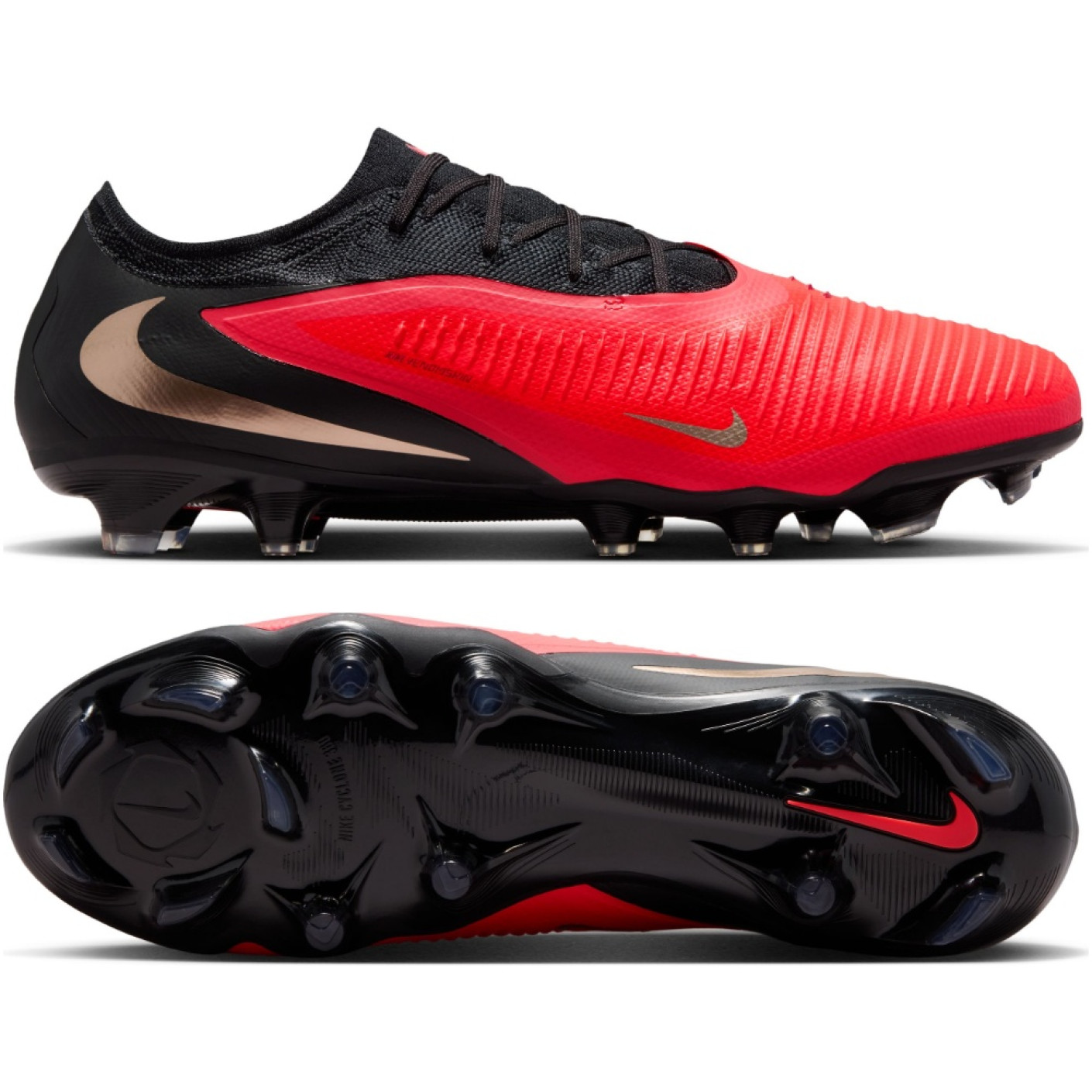 Nike Phantom 6 Low Pro Gras (FG) Football Boots (FG) Black Bright Red Gold